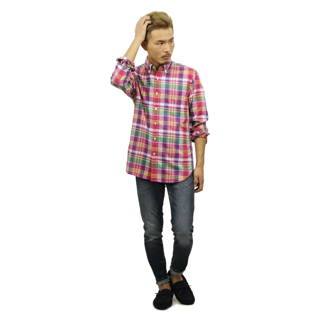 ���������롼 ����� ��� ������ J.CREW Ĺµ����� �ܥ�������󥷥��  SLIM WASHED SHIRT IN SUMMER PLAID A38B B1C C1D D6E E11F