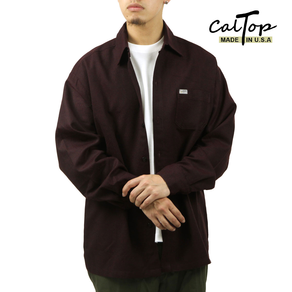 �����ȥå� ��� Ĺµ����� ������ CALTOP �����奢�륷��� CALTOP SOLID LONG SLEEVE SHIRTS 2000 Ĺµ �����ȥå� ����ȥå� ����åɥ����  AC3B B1C C1D D6E E11F