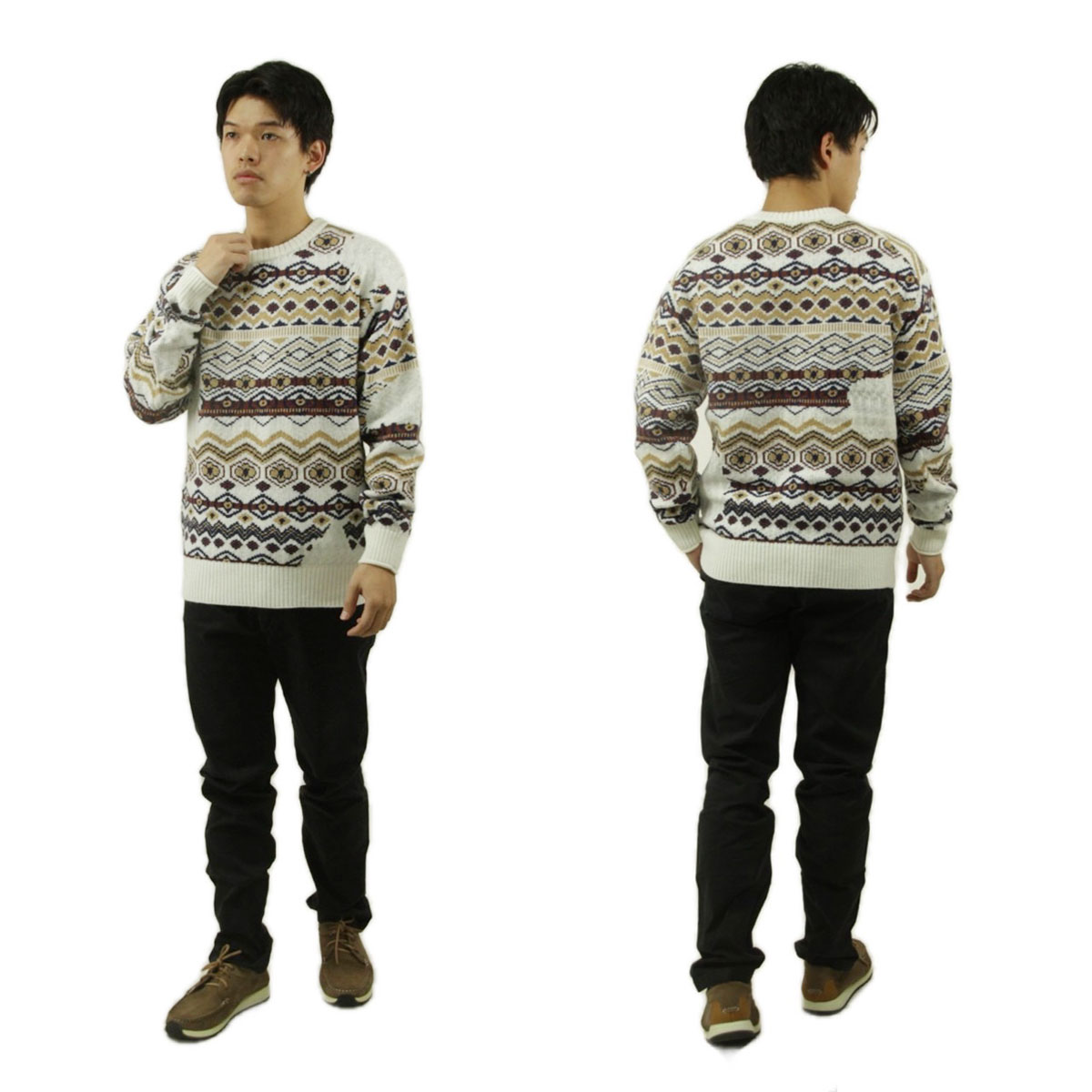 �����å�����ɥ����� ��� �������� ��������Ź SCOTCH��SODA ���롼�ͥå� Ĺµ �˥å� DROPPED SHOULDER JACQUARD ALL OVER CREW SWEATER D 178529 25402 FAIRISLE DISTORTED AOP A39B B1C C1D D7E E04F