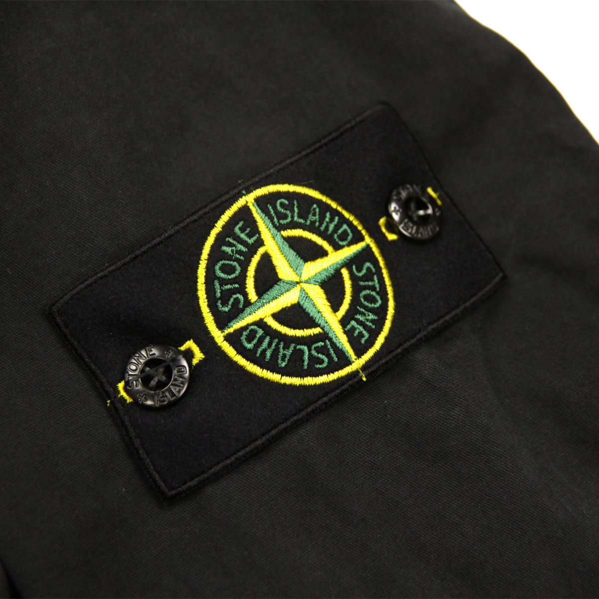 ���ȡ��󥢥����� ��� ����ĥ��㥱�å� ������ STONE ISLAND ���åץ��å� ���åȥ� �������� ORGANIC COTTON STRETCH BROKEN TWILL 'OLD' EFFECT REGULAR OVERSHIRT BLACK 1200001 S0004 V0129