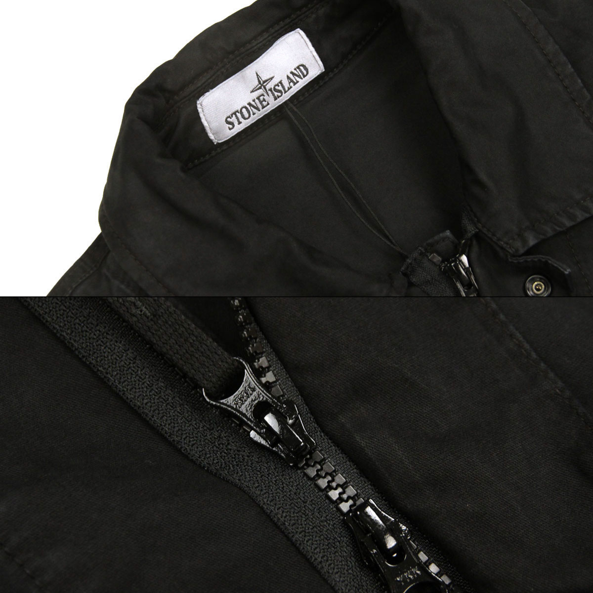 ���ȡ��󥢥����� ��� ����ĥ��㥱�å� ������ STONE ISLAND ���åץ��å� ���åȥ� �������� ORGANIC COTTON STRETCH BROKEN TWILL 'OLD' EFFECT REGULAR OVERSHIRT BLACK 1200001 S0004 V0129