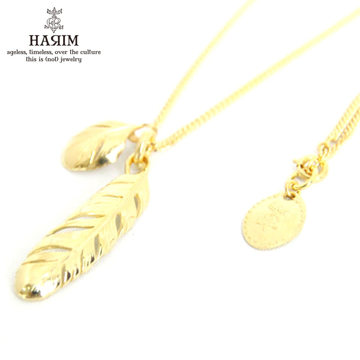 ϥ HARIM Ź ͥå쥹 NEW LEEF FEATHER VERY SHINE K18COATING NECKLACE HRP080 VG A82B B3C C3D D8E E33F