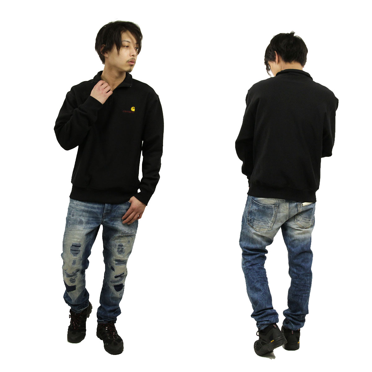 �����ϡ��� �ȥ졼�ʡ� ��� ��������Ź CARHARTT WIP ̵�� �ϡ��ե��åץȥ졼�ʡ� �������å� ���ݥ���ȥ��� HALF ZIP AMERICAN SCRIPT SWEATSHIRT BLACK I027014 89XX AB0B B1C C1D D5E E13F