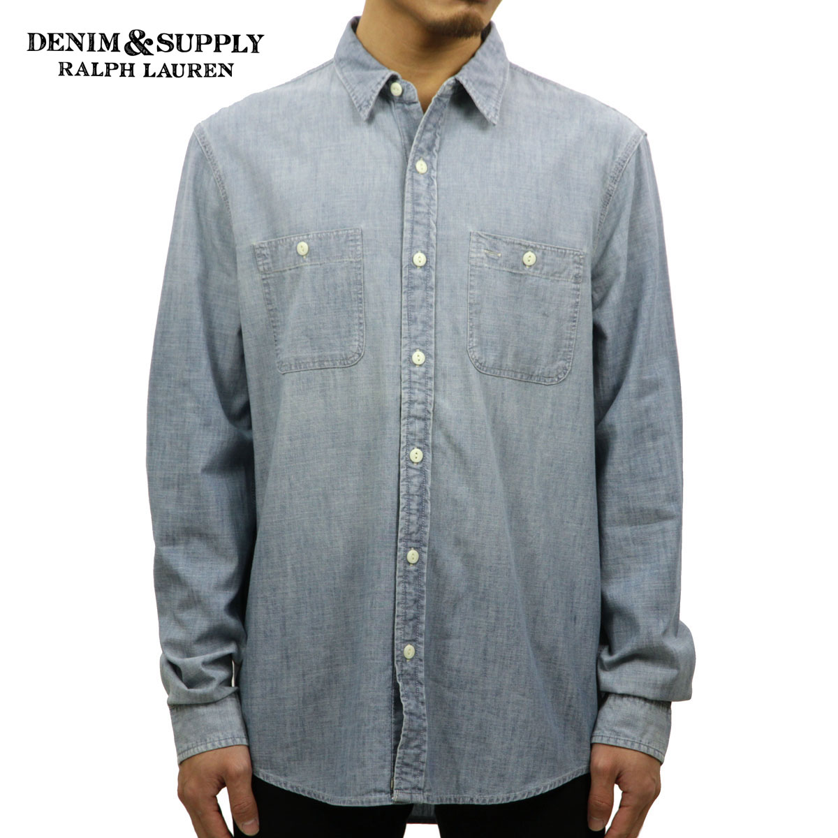 �ǥ˥ॢ��ɥ��ץ饤 �ݥ� ���ե������ ����� ��� ������ DENIM��SUPPLY RALPH LAUREN Ĺµ�����  COTTON CHAMBRAY SHIRT A44B B1C C1D D6E E07F