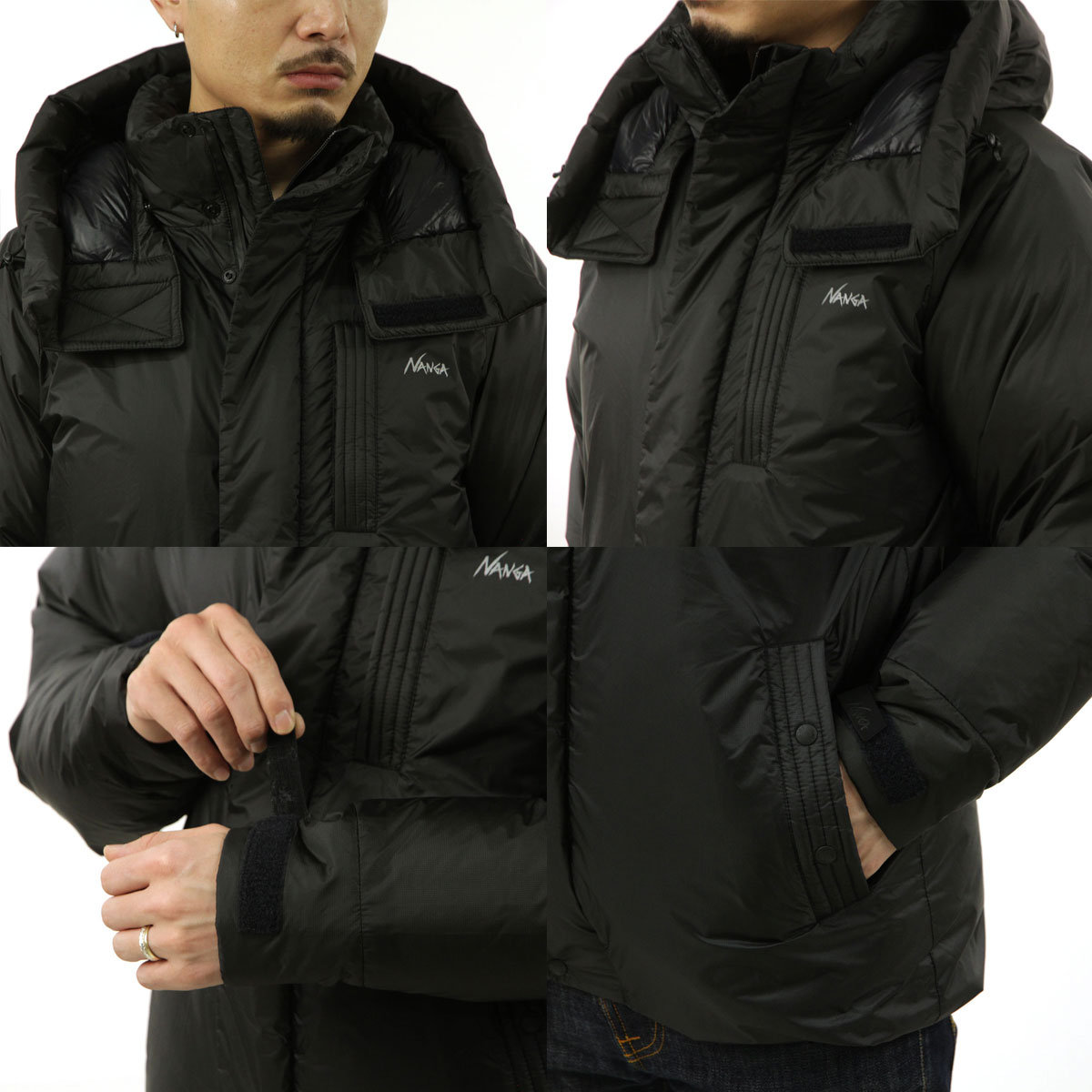ʥ  󥸥㥱å Ź NANGA 饤 㥱å  AURORA TEX LIGHT UTILITY DOWN JACKET ND2441-1A103 BLK BLACK  A16B B1C C1D D4E E13F