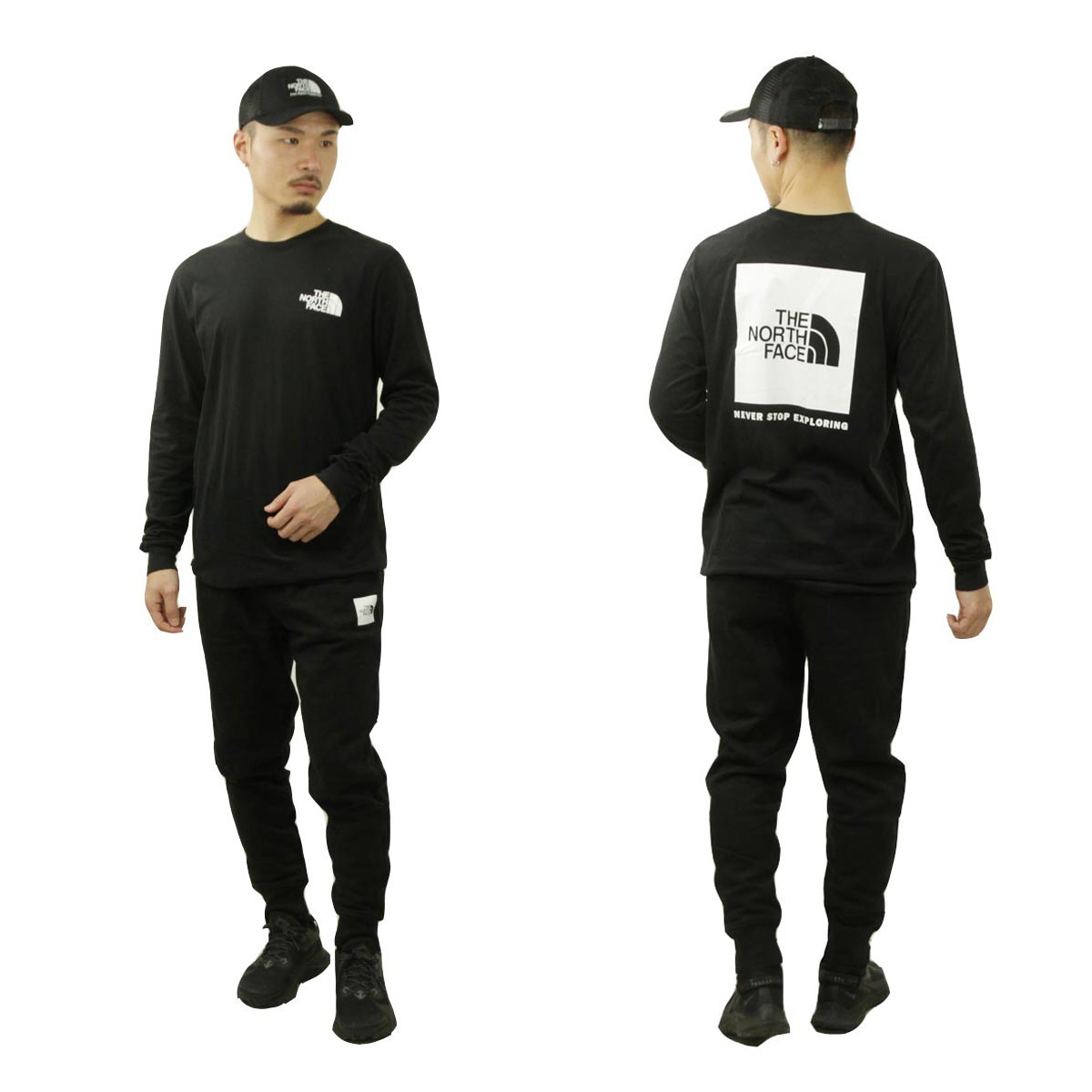 �Ρ����ե����� ��� ����T ������ THE NORTH FACE �Хå��ץ��� ĹµT����� �������� LONG SLEEVE BOX NSE TEE NF0A87NN JK3 BLACK A14B B1C C1D D2E E01F