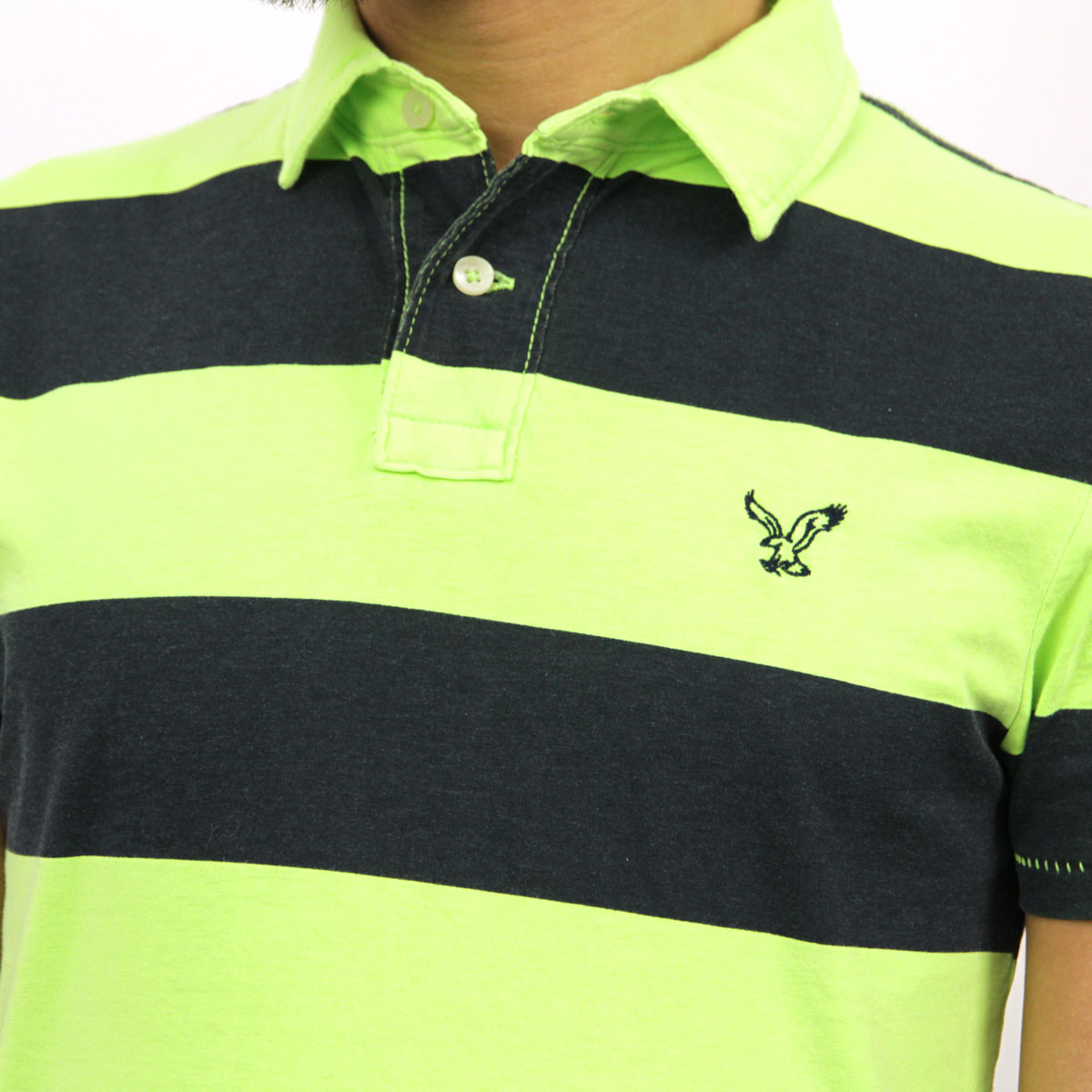 ����ꥫ�󥤡����� �ݥ������ ��� ������ AMERICAN EAGLE Ⱦµ�ݥ������  AE Striped Jersey Polo 2165-7192 LIME A04B B1C C1D D3E E08F