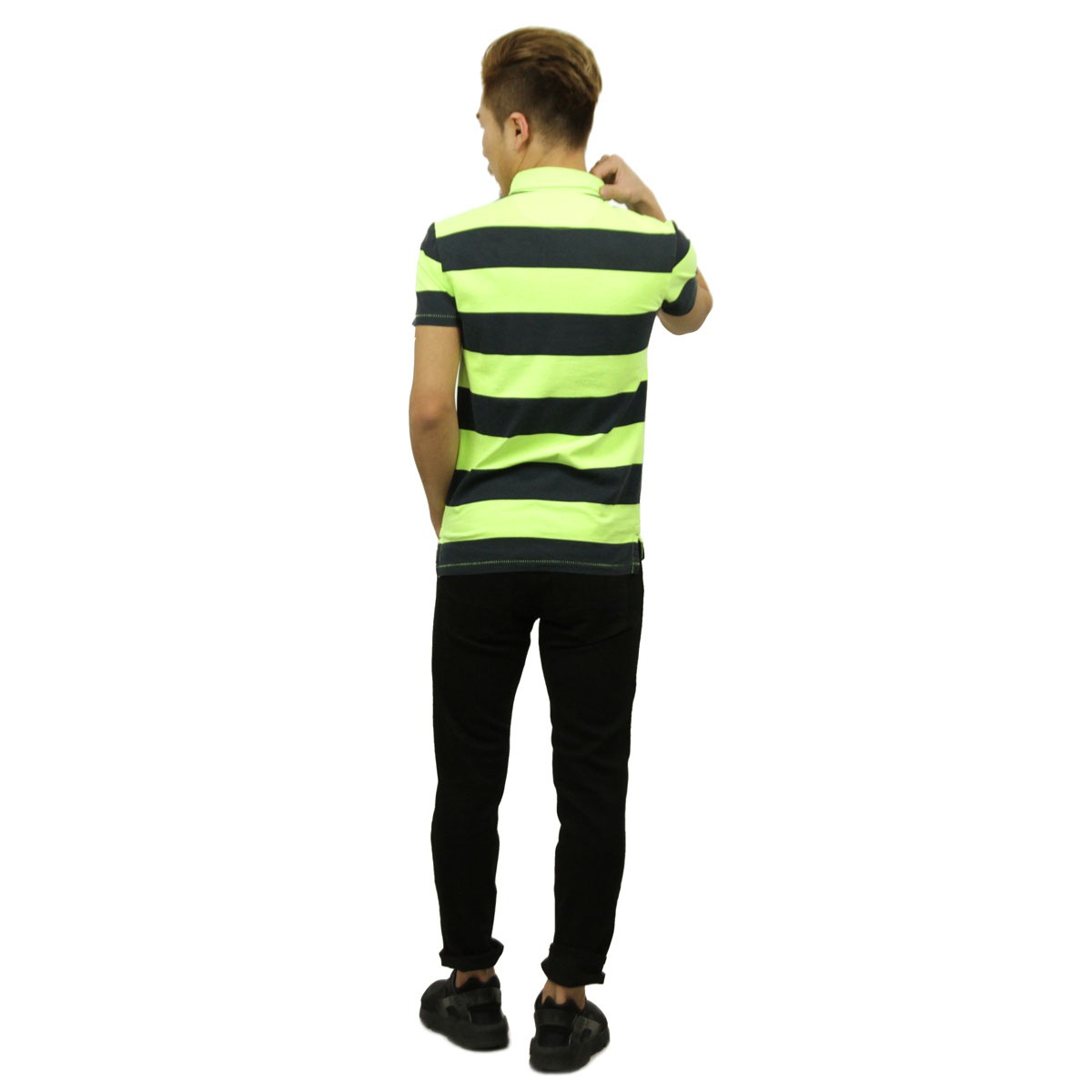 ����ꥫ�󥤡����� �ݥ������ ��� ������ AMERICAN EAGLE Ⱦµ�ݥ������  AE Striped Jersey Polo 2165-7192 LIME A04B B1C C1D D3E E08F
