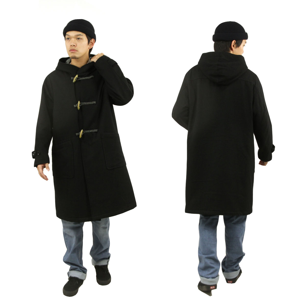 ��˥ե����� �����ȥɥ� ����������� ��� ���åե륳���� ��������Ź UNFRM OUTDOOR STANDARD �������� ���㥱�å� TOP FLANO by BISHU DUFFLE COAT AW-4119-BK1 BLACK