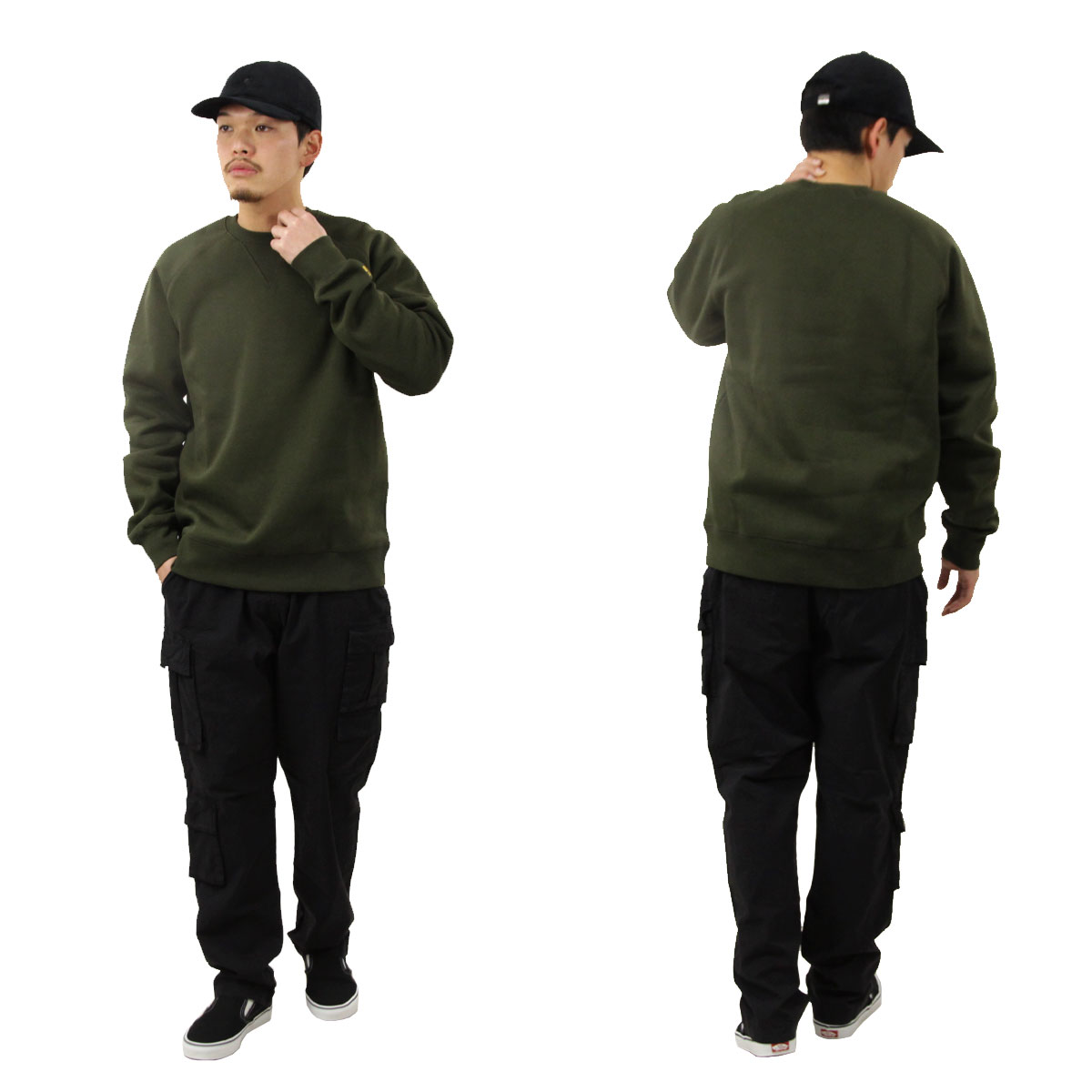 �����ϡ��� ��� �������å� ������ CARHARTT WIP ���롼�ͥå� �ȥ졼�ʡ� CHASE SWEATSHIRT OLIVE/GOLD I033660 3CBXX