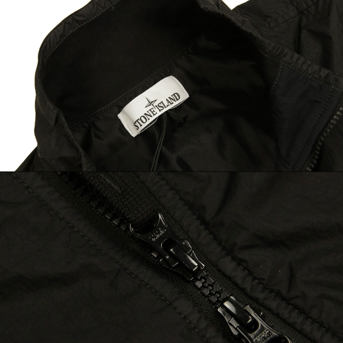 ���ȡ��󥢥����� ��� �ʥ����󥸥㥱�å� ������ STONE ISLAND ���åץ��å� �������� GARMENT DYED CRINKLE REPS NY RECYCLED NYLON JACKET BLACK 4100111 S0A23 V0029