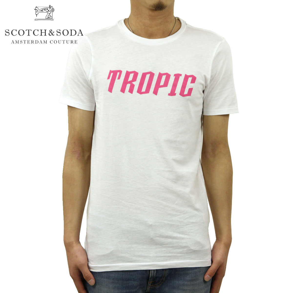 �����å�����ɥ����� T����� ��� ��������Ź SCOTCH��SODA ȾµT����� ���롼�ͥå�T����� SUMMER CREWNECK TEE WITH BRIGHT TEXT ARTWORK 148997 0006 WHITE A39B B1C C1D D1E E01F
