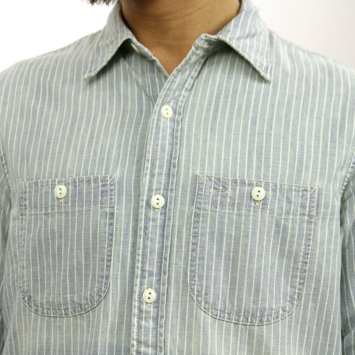 �ǥ˥ॢ��ɥ��ץ饤 �ݥ� ���ե������ ����� ��� ������ DENIM��SUPPLY RALPH LAUREN Ĺµ�����  STRIPED CHAMBRAY WORKSHIRT A44B B1C C1D D6E E07F