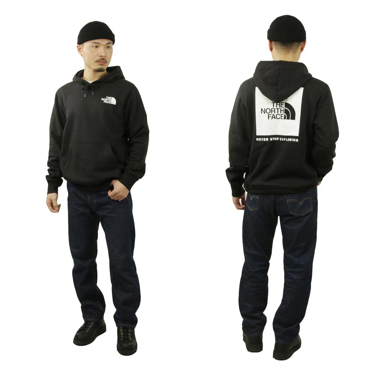 Ρե  ѡ  THE NORTH FACE Хåץ ץ륪С աǥ  BOX NSE PULLOVER HOODIE NF0A7UNS KY4 TNF BLACK / TNF WHITE