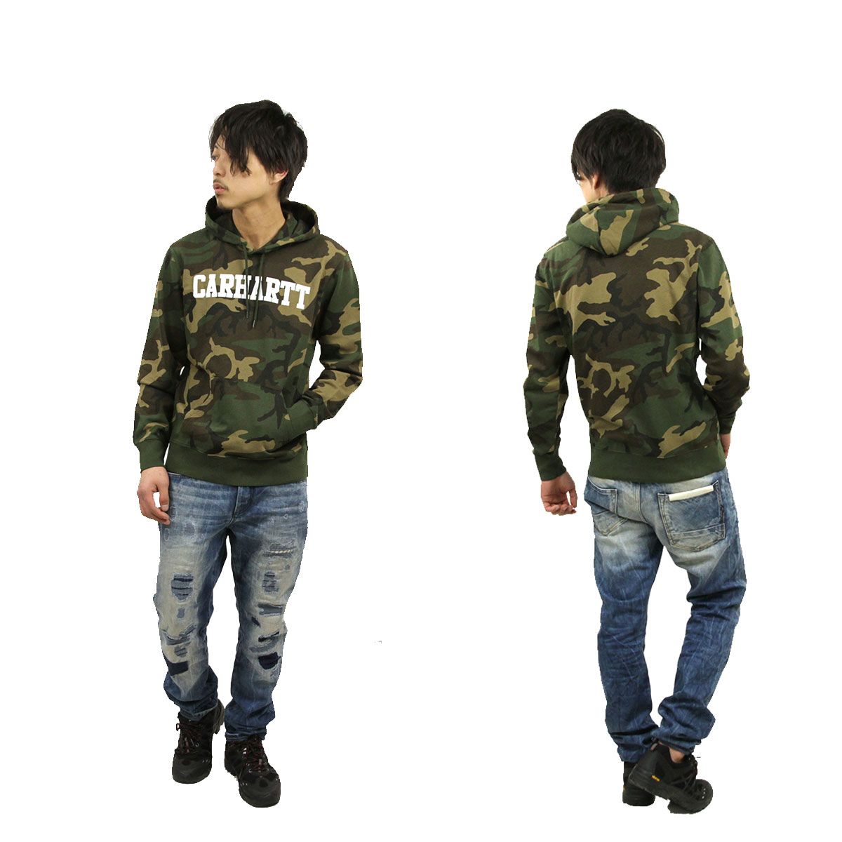�����ϡ��� �ѡ����� ��� ��������Ź CARHARTT WIP ̵�� �ץ륪���С��ѡ����� ���ݥ���ȥ��� HOODED COLLEGE SWEATSHIRT CAMO LAUREL/WHITE I024669 640 AB0B B1C C1D D5E E05F