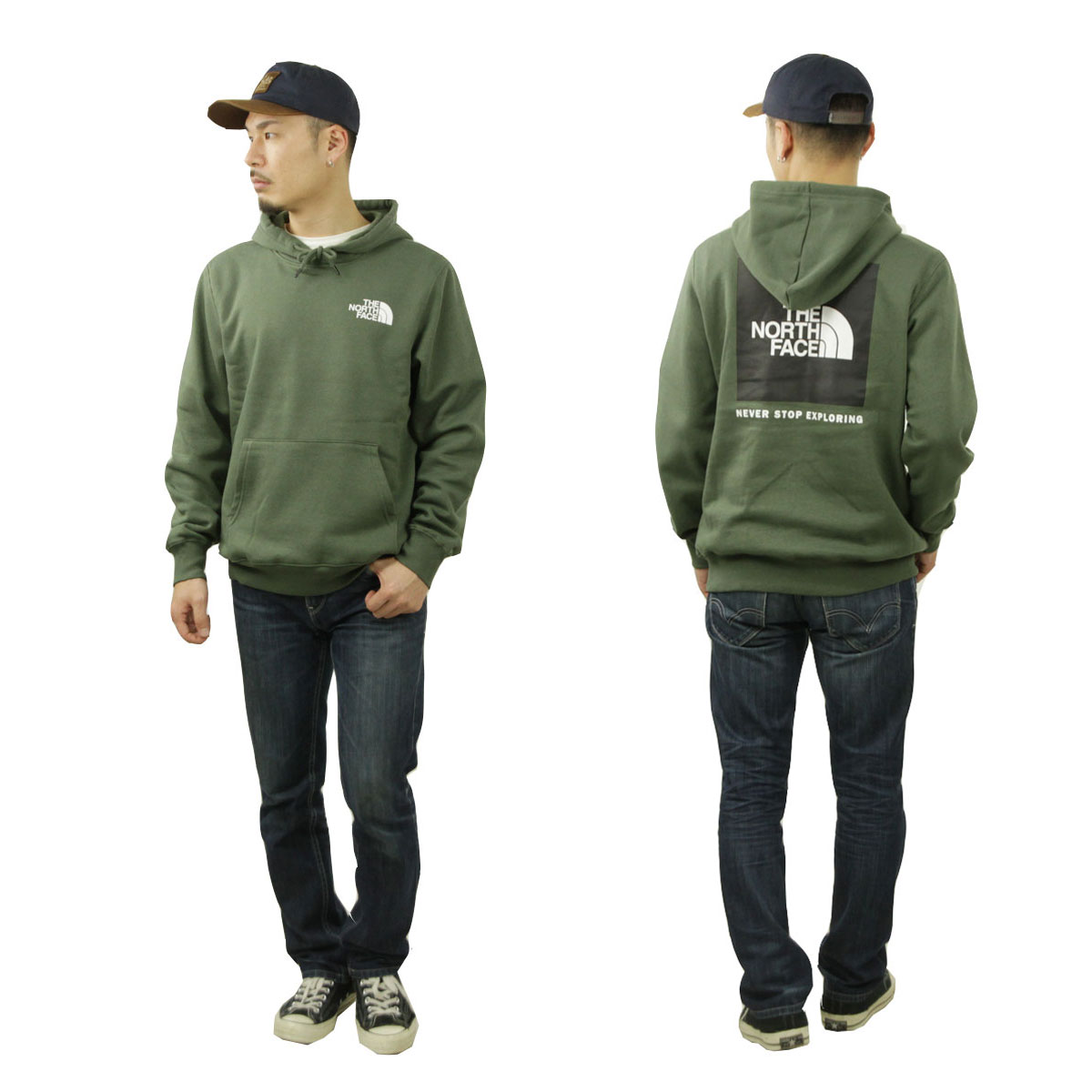 Ρե  ѡ  THE NORTH FACE Хåץ ץ륪С աǥ  BOX NSE PULLOVER HOODIE NF0A7UNS WTQ THYME / TNF BLACK