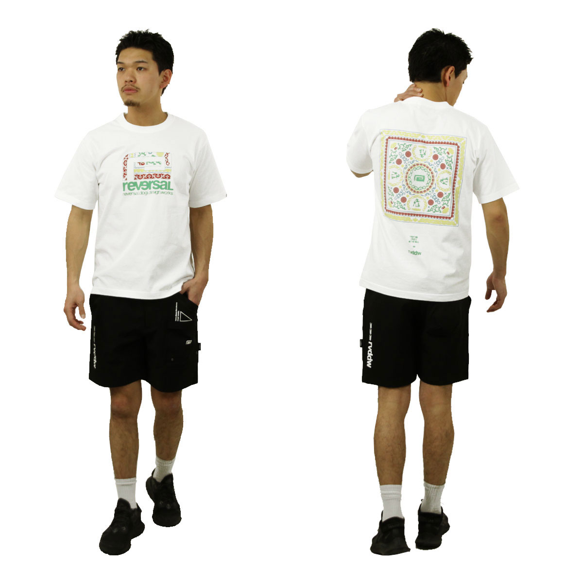 ��С����� ��� ȾµT����� ��������Ź REVERSAL ���åȥ� ���롼�ͥå� ���� �Хå��ץ��� BOKH BIG MARK COTTON TEE �Ύ܎��� rv26ss001 WH WHITE A06B B1C C1D D1E E01F