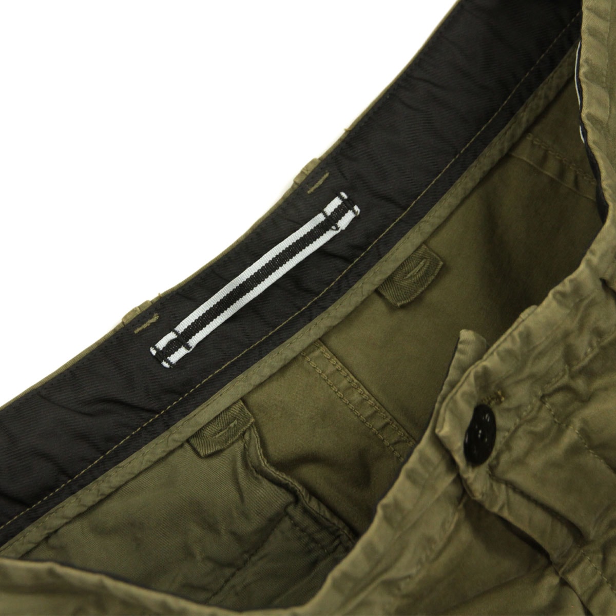 ���ȡ��󥢥����� ��� �ȥ饦�����ѥ�� ������ STONE ISLAND ���åȥ� �������ѥ�� ORGANIC COTTON STRETCH BROKEN TWILL GARMENT DYED 'OLD' EFFECT CARGO TROUSER PANTS MILITARY GREEN 3100051 S0004 V015G