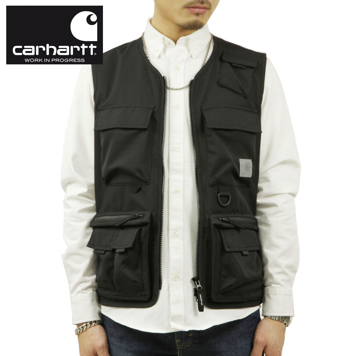 �����ϡ��� �٥��� ��� ��������Ź CARHARTT WIP �ե��å��󥰥٥��� �ߥ꥿�꡼�٥��� ELMWOOD VEST BLACK I026023 89XX AB0B B1C C1D D4E E13F