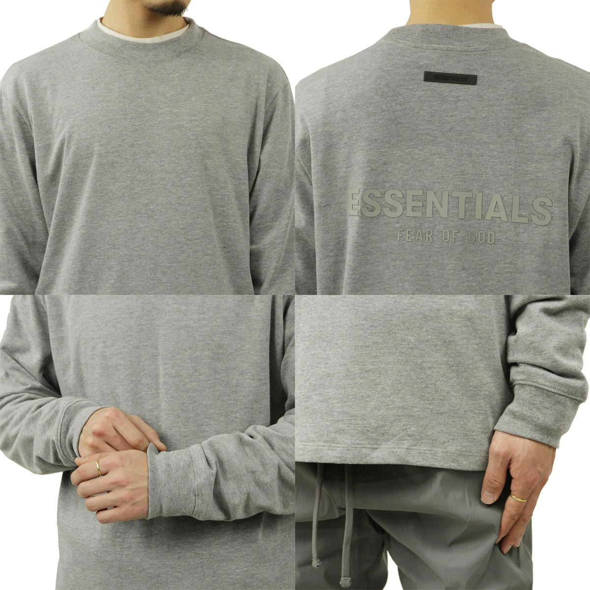 ե֥å T   FEAR OF GOD å󥷥륺 ĹµT T Хåץ 롼ͥå FEAR OF GOD ESSENTIALS LONG SLEEVE T-SHIRT DARK HEATHER OATMEAL AA5B B1C C1D D2E E02F