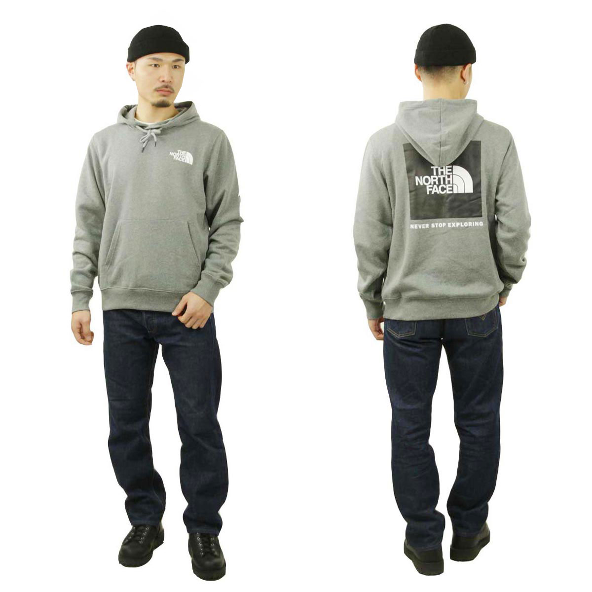 Ρե  ѡ  THE NORTH FACE Хåץ ץ륪С աǥ  BOX NSE PULLOVER HOODIE NF0A7UNS GVD TNF MEDIUM GREY HEATHER / TNF BLACK