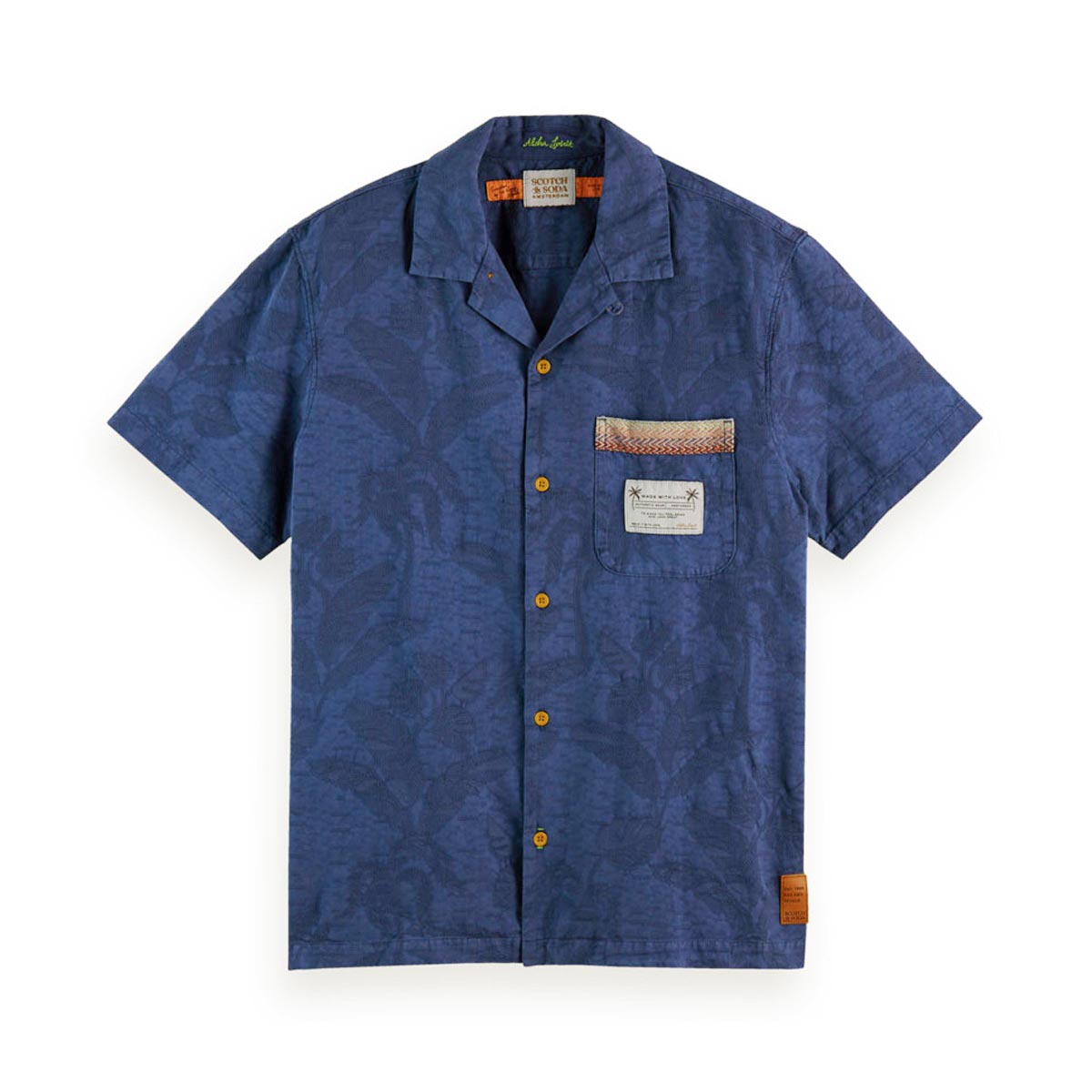 �����å�����ɥ����� ��� ���ߥ���� ��������Ź SCOTCH��SODA Ⱦµ����� �����ϥ���� JACQUARD SHORTSLEEVE SHIRT 166017 4622 INDIGO