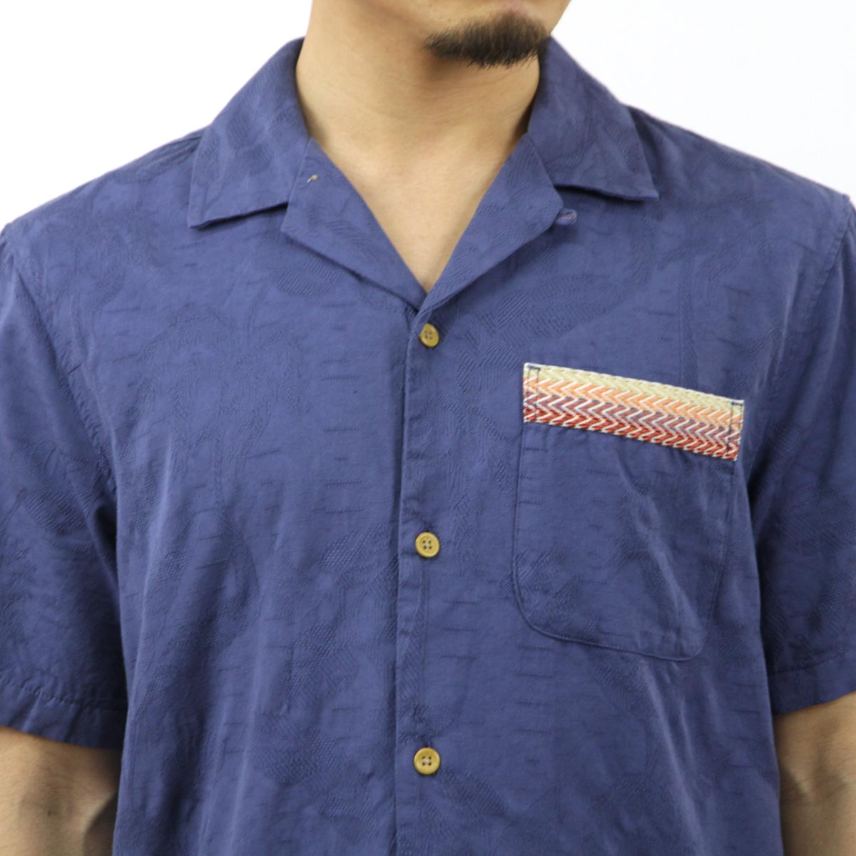 �����å�����ɥ����� ��� ���ߥ���� ��������Ź SCOTCH��SODA Ⱦµ����� �����ϥ���� JACQUARD SHORTSLEEVE SHIRT 166017 4622 INDIGO