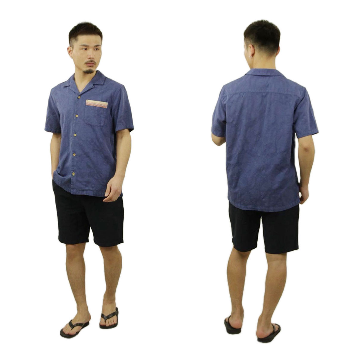 �����å�����ɥ����� ��� ���ߥ���� ��������Ź SCOTCH��SODA Ⱦµ����� �����ϥ���� JACQUARD SHORTSLEEVE SHIRT 166017 4622 INDIGO
