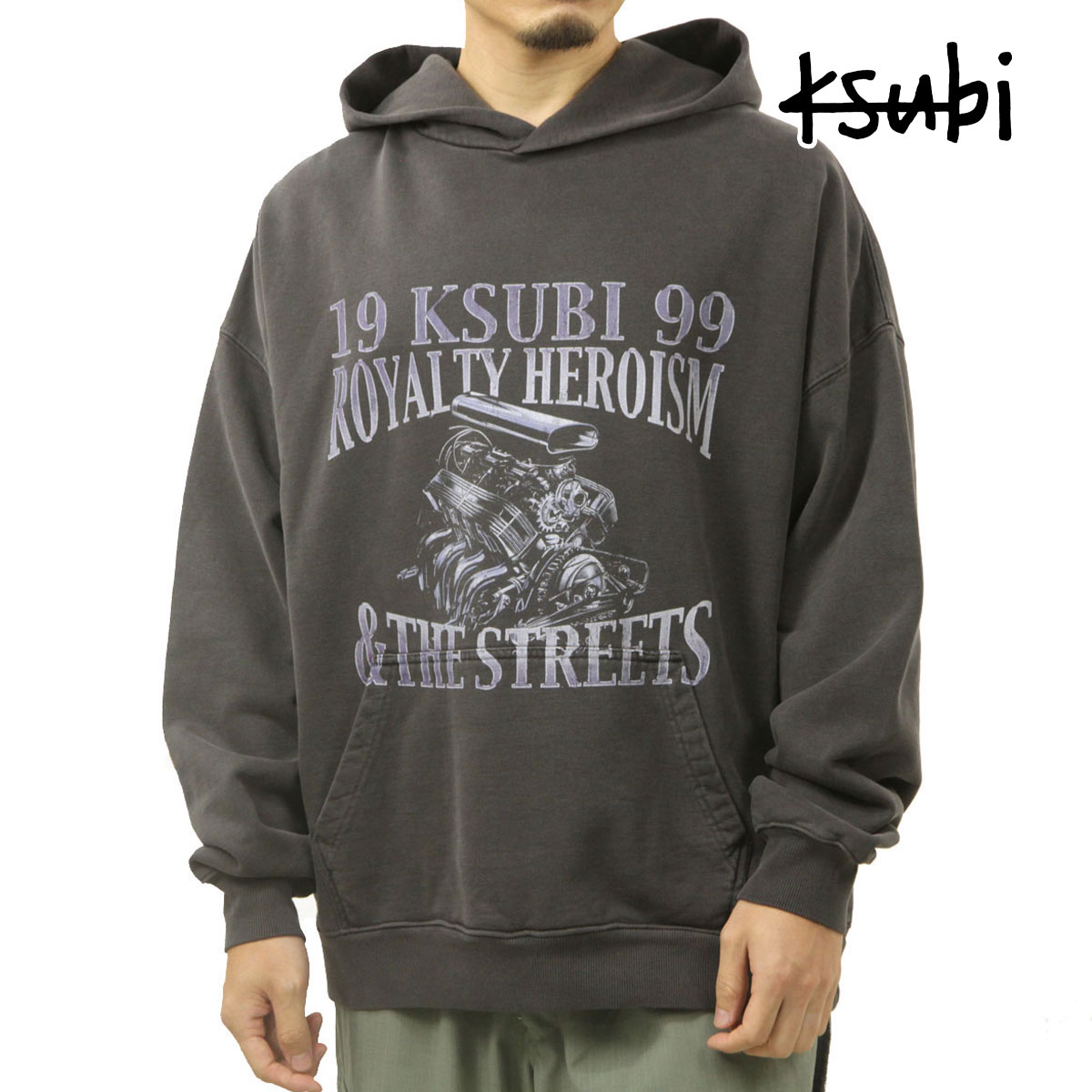 ���� ��� �ѡ����� ��������Ź KSUBI �ץ륪���С� �ա��ǥ��� KSUBI ENGINE EKCESS HOODIE MPF25FL004 FADED BLACK