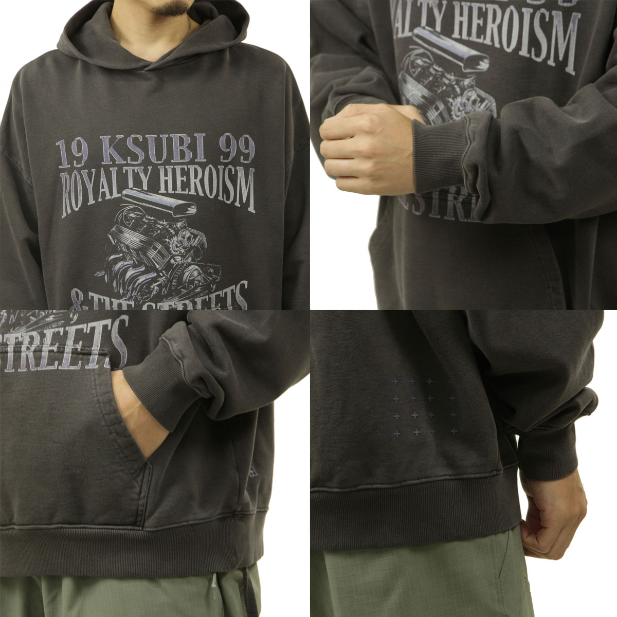 ���� ��� �ѡ����� ��������Ź KSUBI �ץ륪���С� �ա��ǥ��� KSUBI ENGINE EKCESS HOODIE MPF25FL004 FADED BLACK