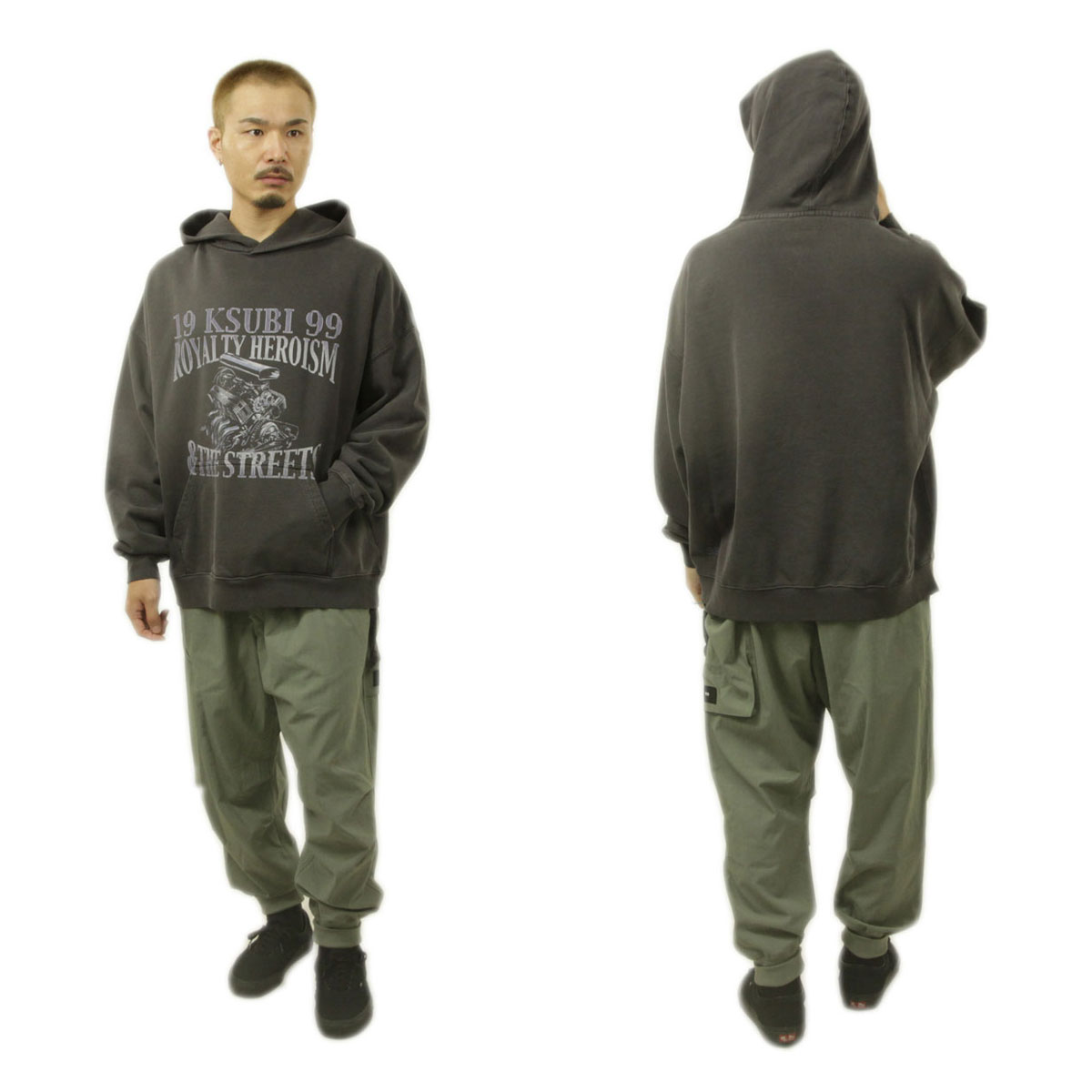 ���� ��� �ѡ����� ��������Ź KSUBI �ץ륪���С� �ա��ǥ��� KSUBI ENGINE EKCESS HOODIE MPF25FL004 FADED BLACK