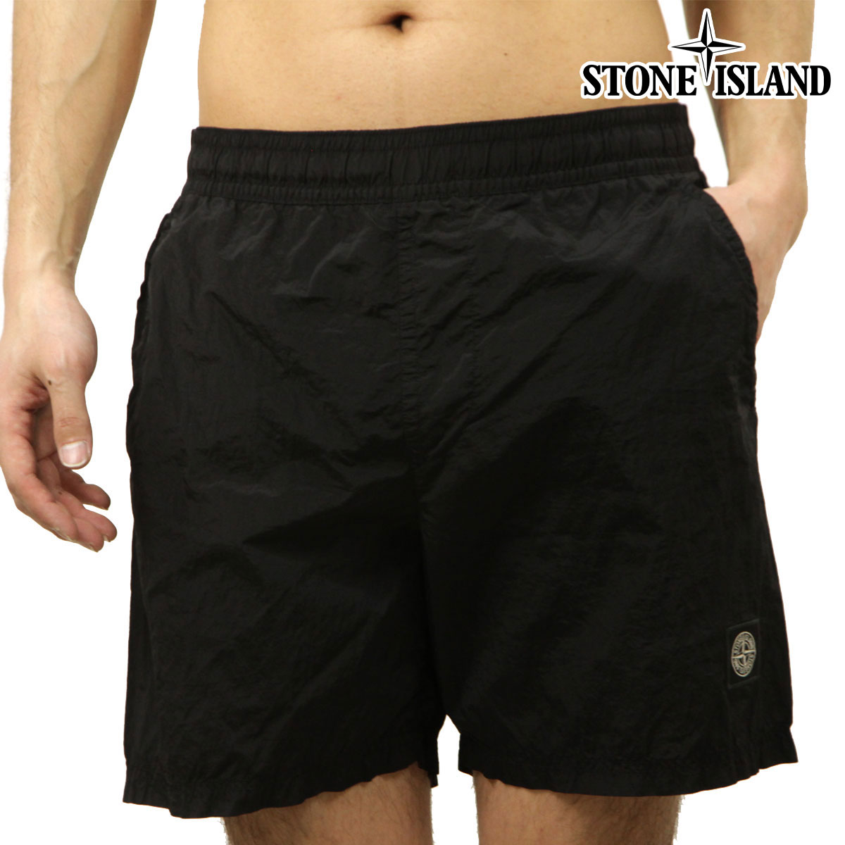 ���ȡ��󥢥����� ��� ������ѥ�� ������ STONE ISLAND �ʥ����� ���� ���� ���硼�ȥѥ�� NYLON METAL IN ECONYL REGENERATED NYLON GARMENT DYED SWIM SHORT PANTS BLACK B100004 S0043 V0029 AB4B B1C C2D D4E E13F
