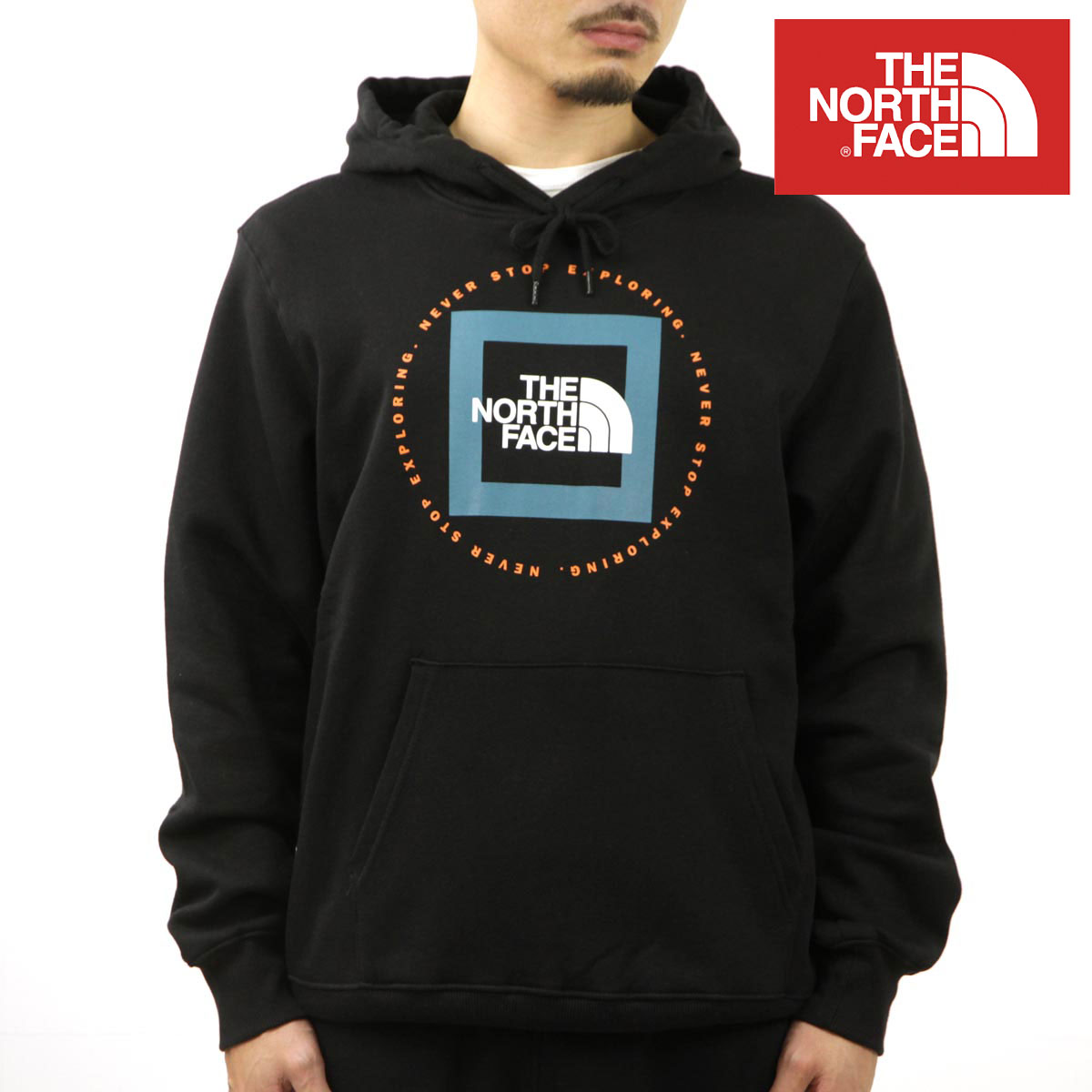 Ρե  ѡ  THE NORTH FACE  ץ륪С աǥ  GEO NSE PULLOVER HOODIE NF0A7UO7 VPA TNF BLACK / HARBOR BLUE