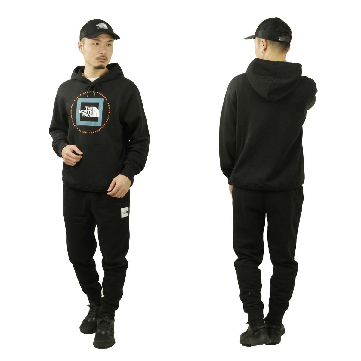 Ρե  ѡ  THE NORTH FACE  ץ륪С աǥ  GEO NSE PULLOVER HOODIE NF0A7UO7 VPA TNF BLACK / HARBOR BLUE