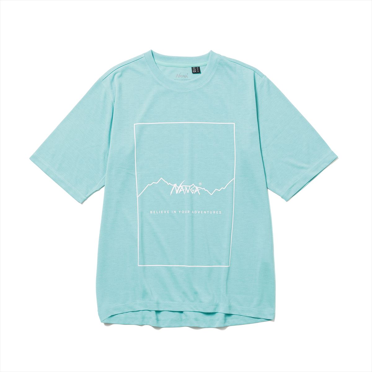 �ʥ� ��� ȾµT����� ��������Ź NANGA �ݥꥨ���ƥ� �ե졼����� DRY MIX FRAME LOGO TEE N2500-1M509A TQS TURQUOISE