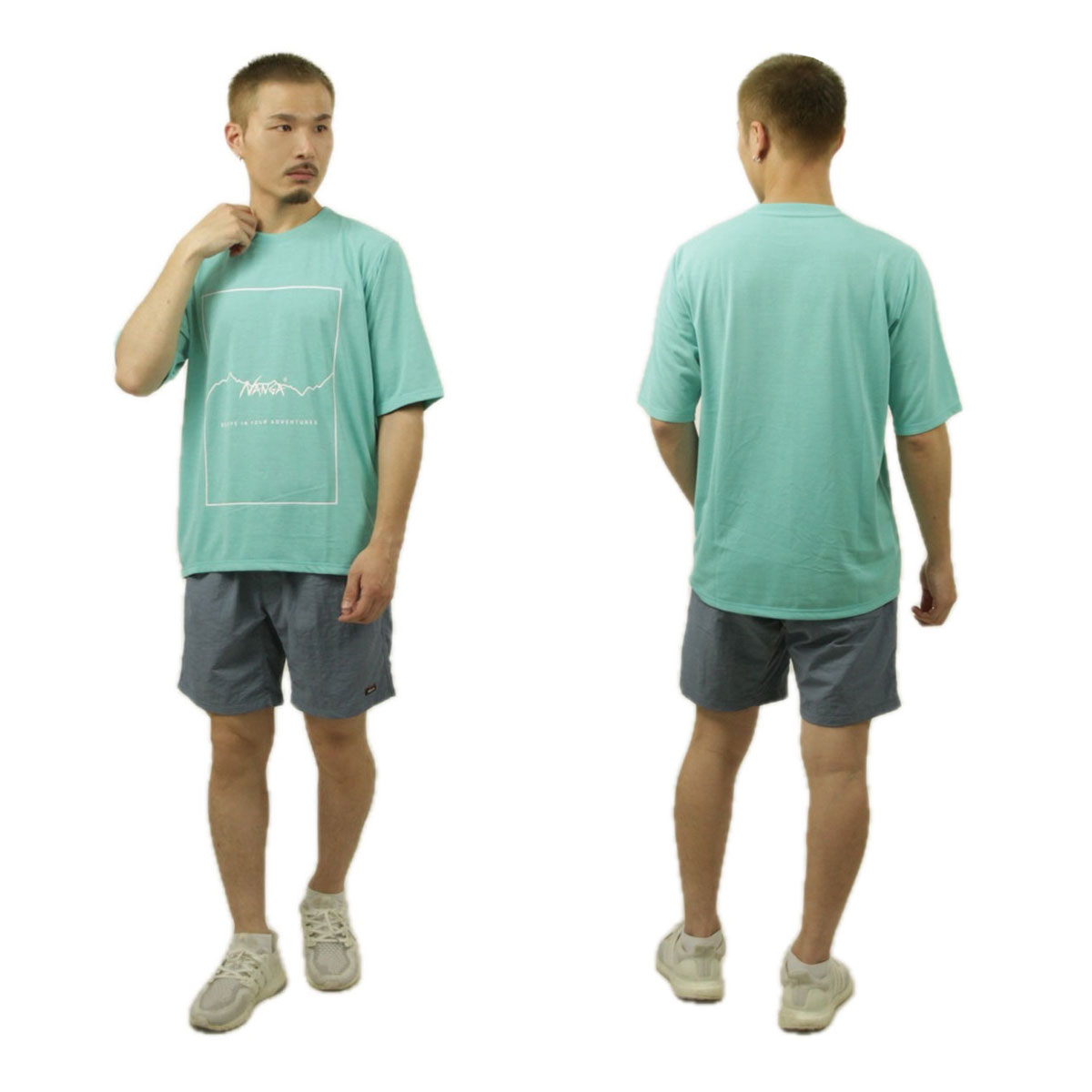 �ʥ� ��� ȾµT����� ��������Ź NANGA �ݥꥨ���ƥ� �ե졼����� DRY MIX FRAME LOGO TEE N2500-1M509A TQS TURQUOISE