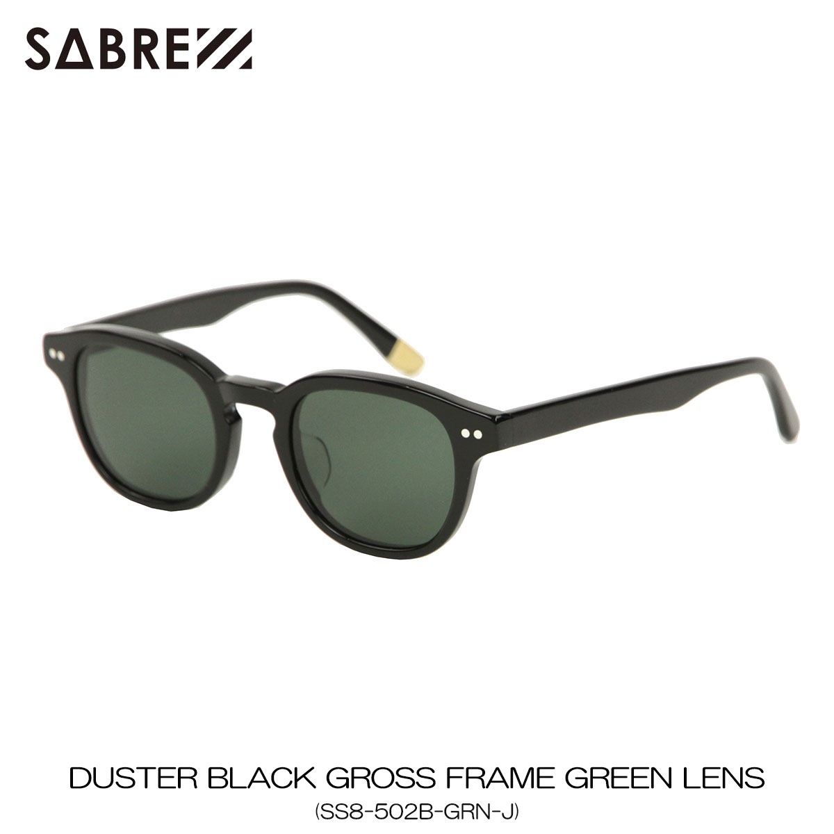 С SABRE Ź 󥰥饹 ᤬ DUSTER BLACK GROSS FRAME GREEN LENS SUNGLASS SS8-502B-GRN-J A55B B3C C3D D1E E13F