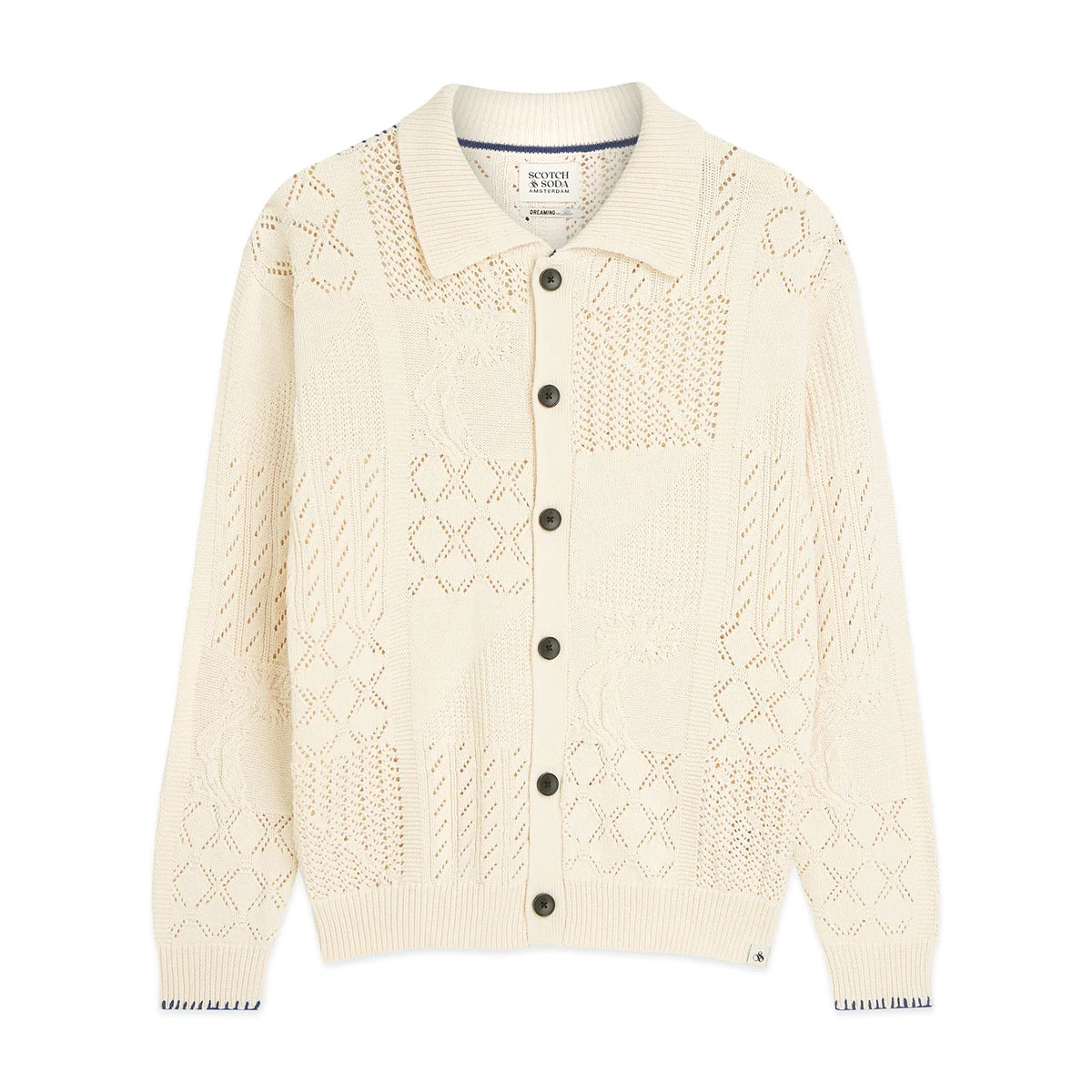 ͽ���� 9�����ͽ�� �����å�����ɥ����� ��� �����ǥ����� ��������Ź SCOTCH&SODA �ܥ�������� �˥å� �������� MULTI STITCH KNITTED CARDIGAN 183604 270 65600 30 IVORY ��EGGNOG��