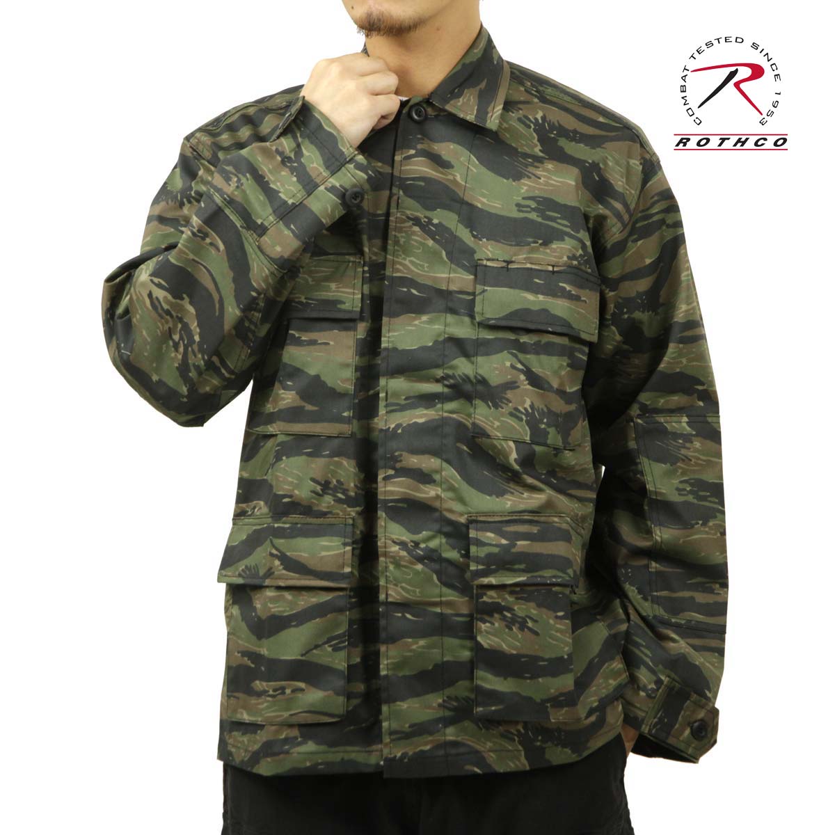 ロスコ メンズ ワークシャツ 正規品 ROTHCO 長袖シャツ BDUシャツ ROTHCO TWILL BDU SHIRT 7990 TIGER STRIPE CA クリスマス プレゼント ラッピング ロスコ メンズ ワークシャツ 正規品 ROTHCO 長袖シャツ BDUシャツ