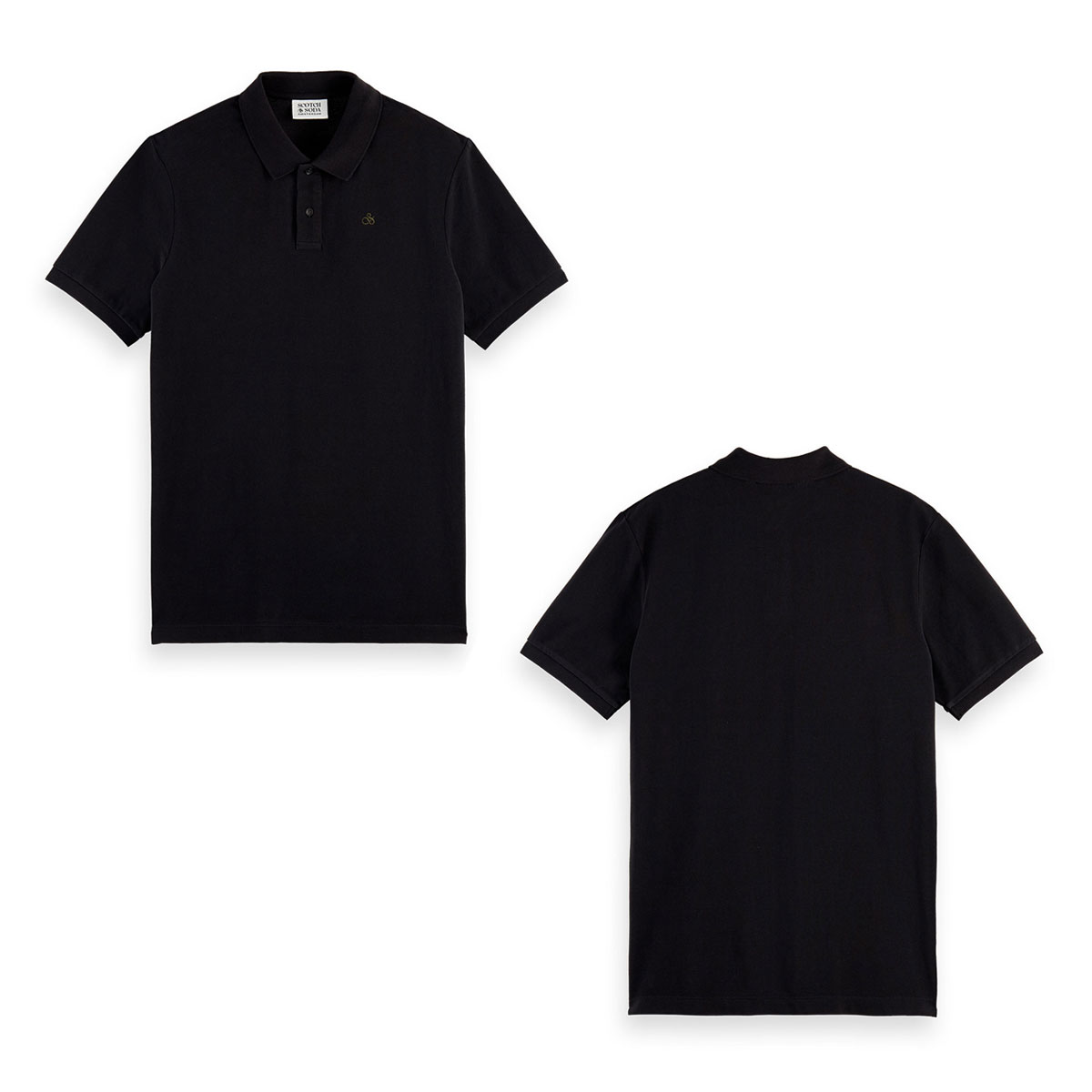 �����å�����ɥ����� �ݥ������ ��� ��������Ź SCOTCH��SODA Ⱦµ�ݥ������ �ԥ��ݥ� BASIC ORGANIC PIQUE POLOS SHIRT 165320 0008 54550 08 BLACK A39B B1C C1D D3E E13F