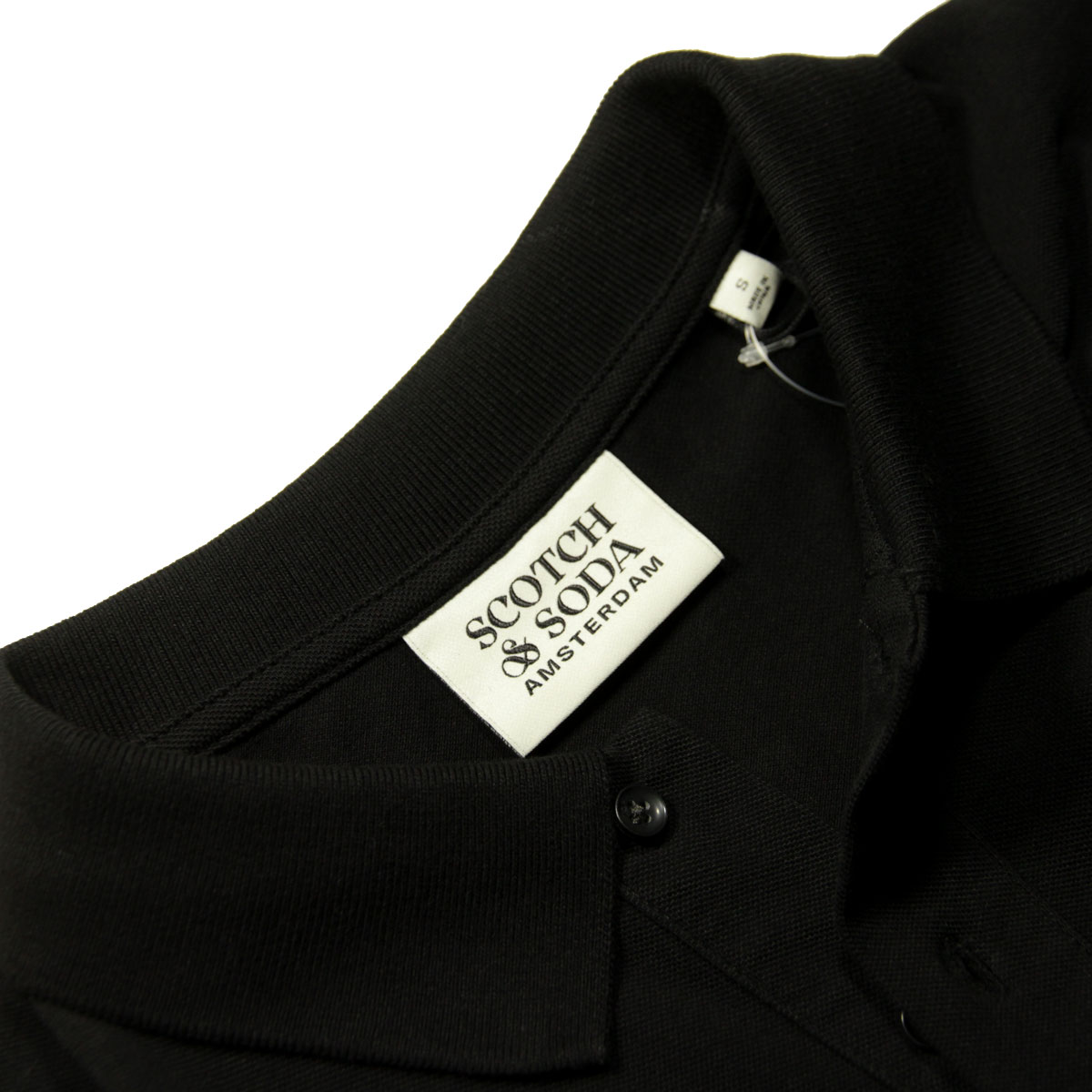 �����å�����ɥ����� �ݥ������ ��� ��������Ź SCOTCH��SODA Ⱦµ�ݥ������ �ԥ��ݥ� BASIC ORGANIC PIQUE POLOS SHIRT 165320 0008 54550 08 BLACK A39B B1C C1D D3E E13F
