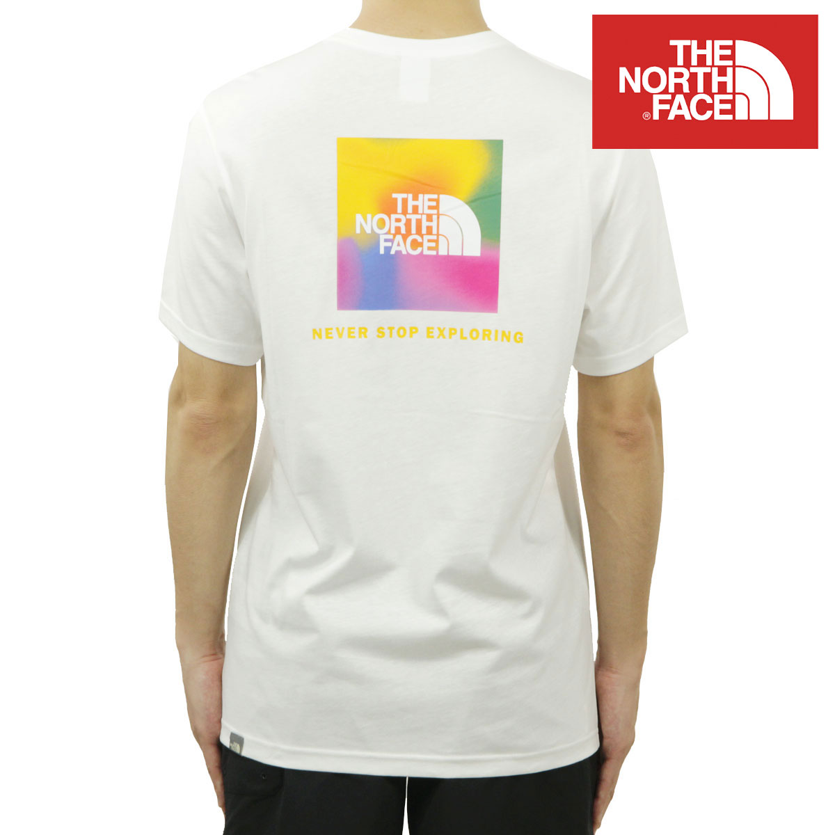 �Ρ����ե����� ��� ȾµT����� ������ THE NORTH FACE ���� �Хå��ץ��� ���롼�ͥå� SHORT SLEEVE RED BOX TEE - EU NF0A2TX2 IA0 TNF WHITE - SUPER SONIC BLUE COLOR GRADIENT PRINT