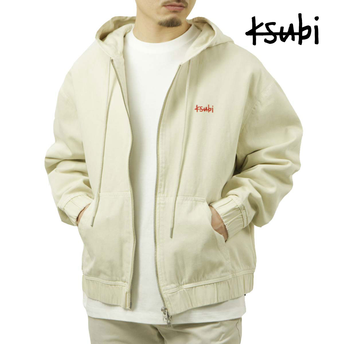 ���� ��� �ѡ����� ��������Ź Ksubi ���åץ��å� �������� ���㥱�å� ZIPPED DENIM HOODIE JACKET SAND MSP25JK006 SAND
