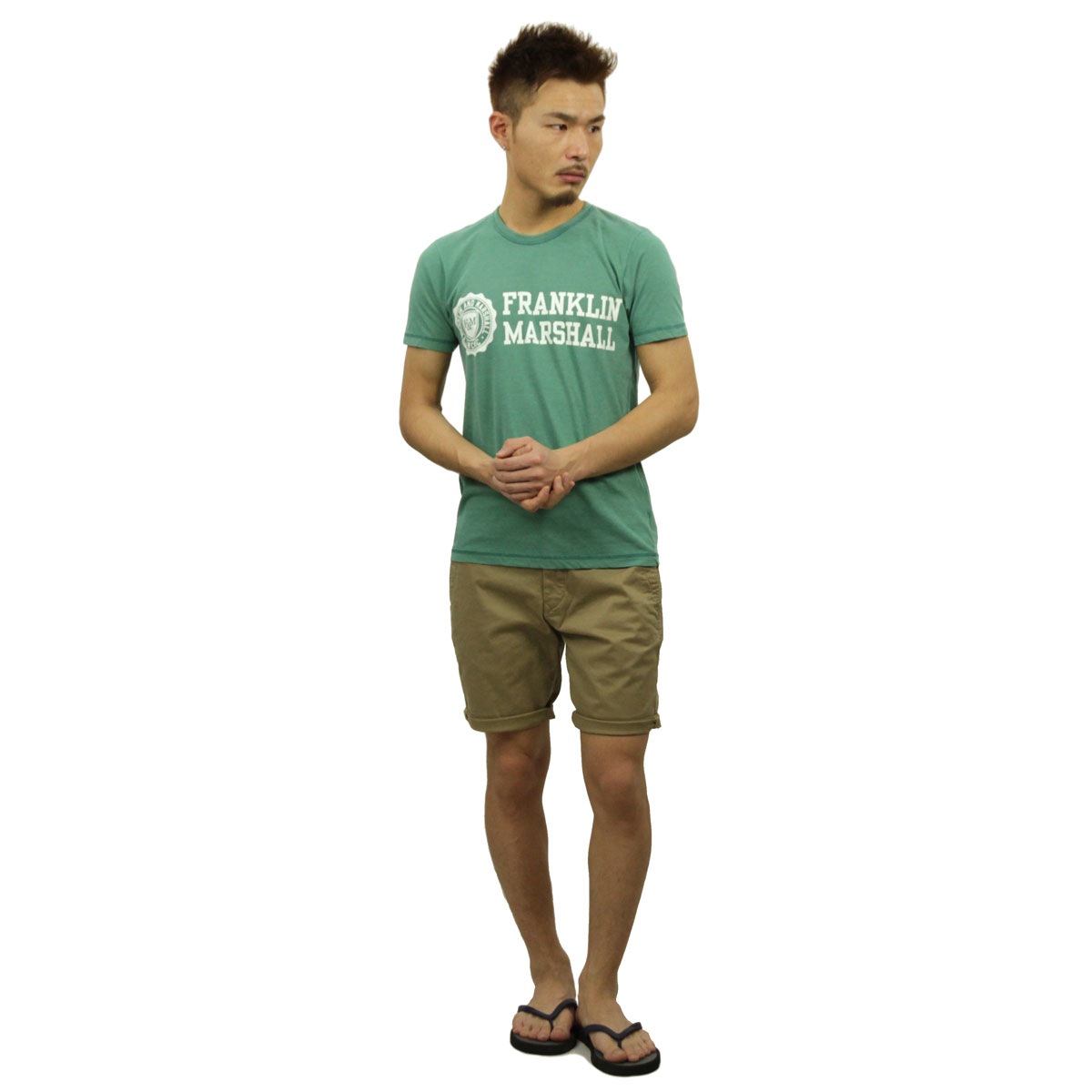 ե󥯥 ޡ T Ź FRANKLINMARSHALL ȾµT 롼ͥå  LOGO TEE BRIGHT GREEN TSMF182AN 45181 4010 A61B B1C C1D D1E E08F