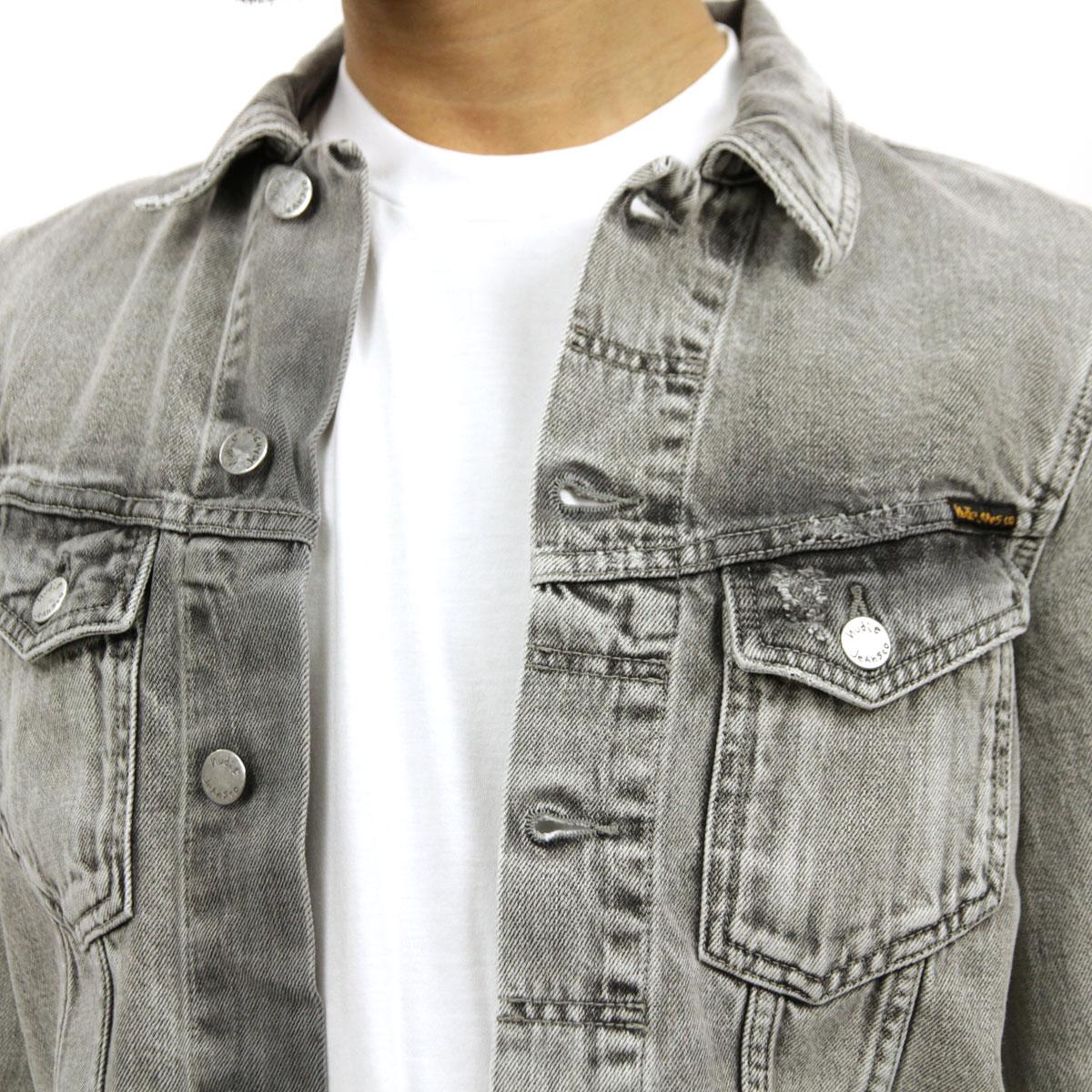 �̡��ǥ��������� �������� ��� ��������Ź Nudie Jeans ���㥱�å�  �ǥ˥ॸ�㥱�å� BILLY LIGHT GREY TRASHED DENIM JACKET DENIM B26 160617 5012 A62B B1C C1D D4E E02F