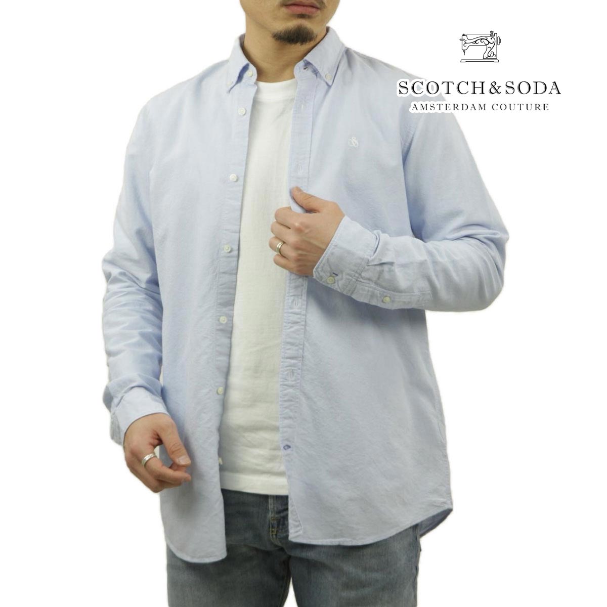 �����å�����ɥ����� ��� Ĺµ����� ��������Ź SCOTCH��SODA ���åȥ� ���ݥ���� ���� BASIC OXFORD ORGANIC COTTON REGULAR FIT SHIRT 165315 0765 51450 BLUE