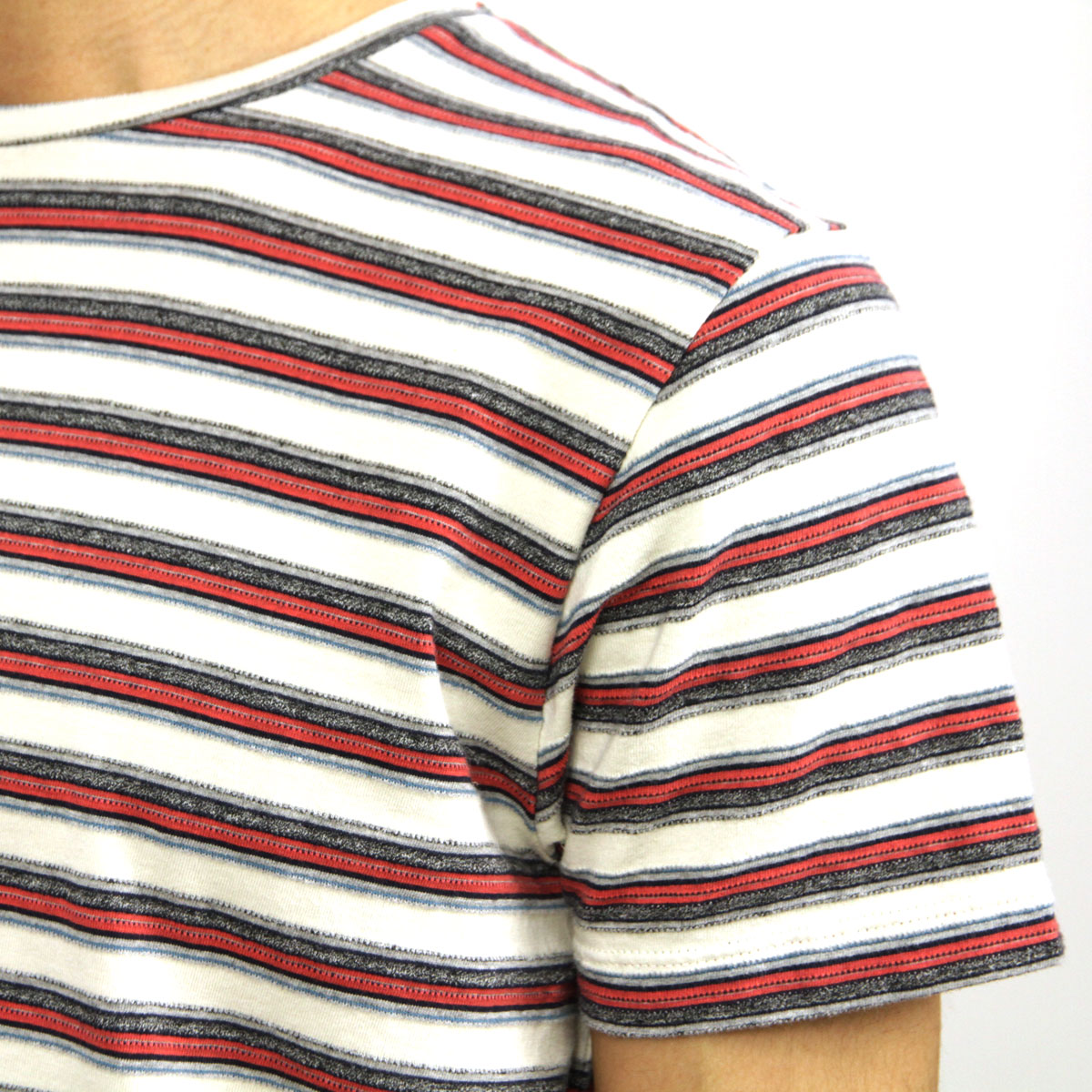 �Ρ��������� T����� ��������Ź NO EXCESS ȾµT����� ���롼�ͥå�  YARN DYED STRIPE TEE 350356 187 A67B B1C C1D D1E E11F