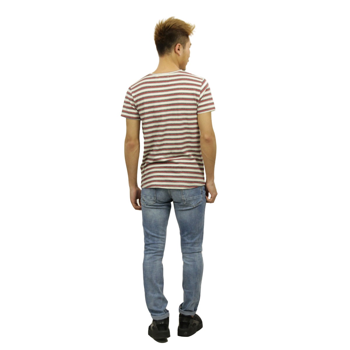 �Ρ��������� T����� ��������Ź NO EXCESS ȾµT����� ���롼�ͥå�  YARN DYED STRIPE TEE 350356 187 A67B B1C C1D D1E E11F
