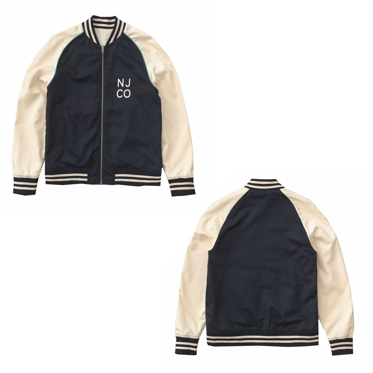 �̡��ǥ��������� �������� ��� ��������Ź Nudie Jeans ���㥱�å�  ���������ॸ�㥱�å� ��������� MARK BASEBALL JACKET OFFWHITE/NAVY W19 160619 5020 A62B B1C C1D D4E E01F