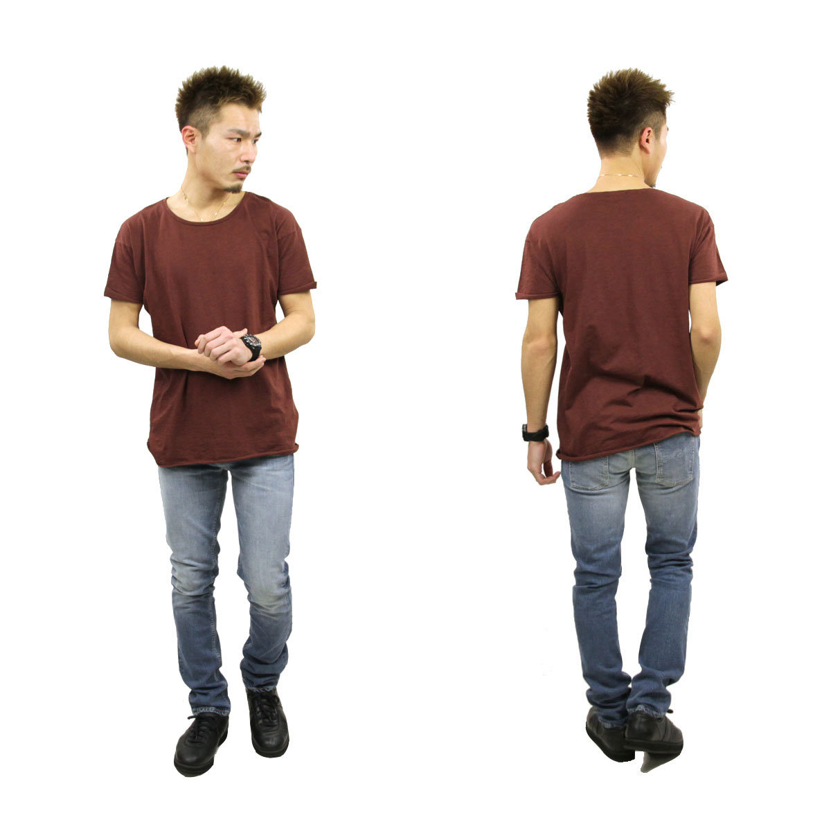 ̡ǥ T Ź Nudie Jeans ȾµT 롼ͥå ROGER SLUB CREW TEE SHIRT PLUM P03 131484 A62B B1C C1D D1E E11F